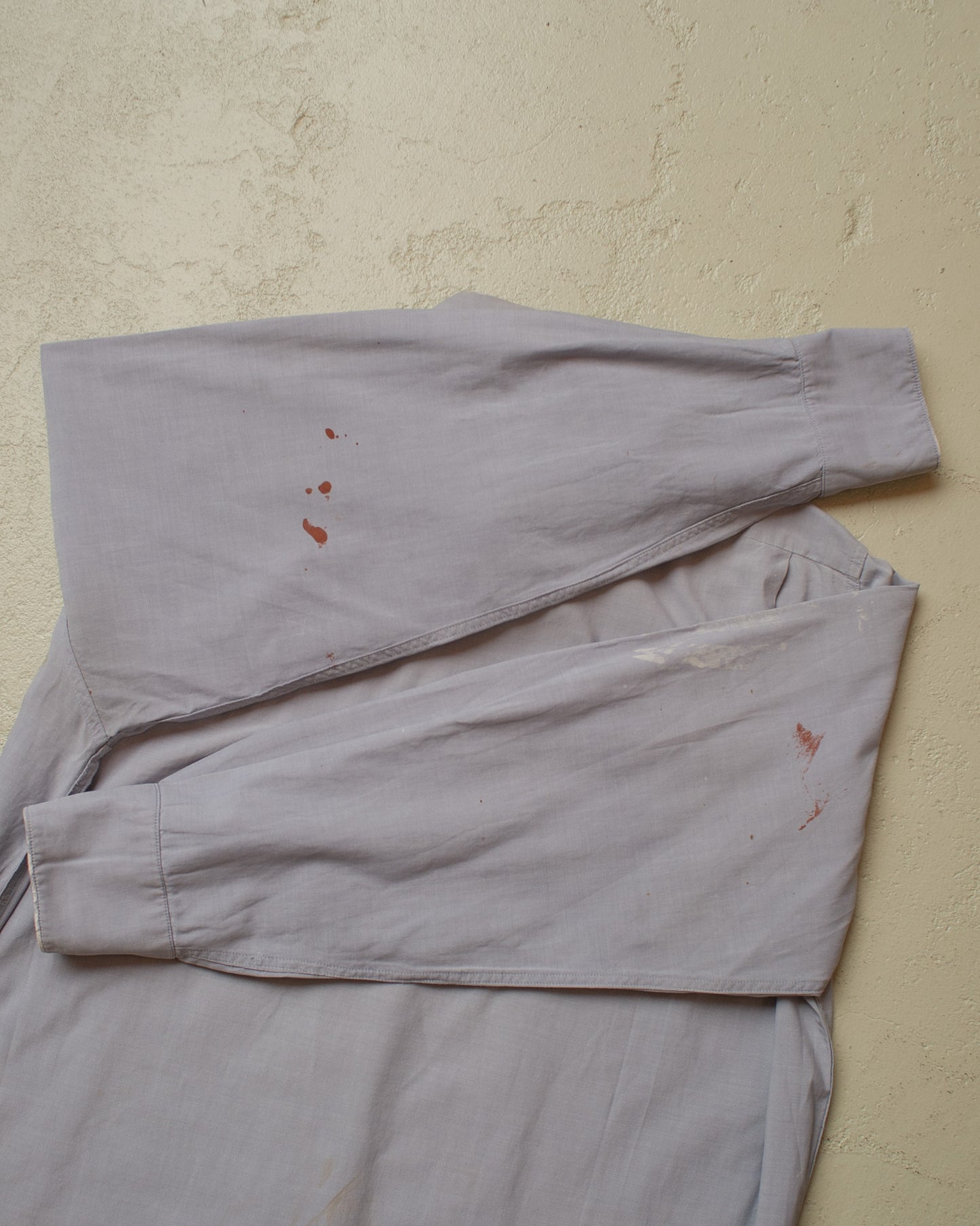 1940s German distressed MWZ Dress Shirt blue - M/L