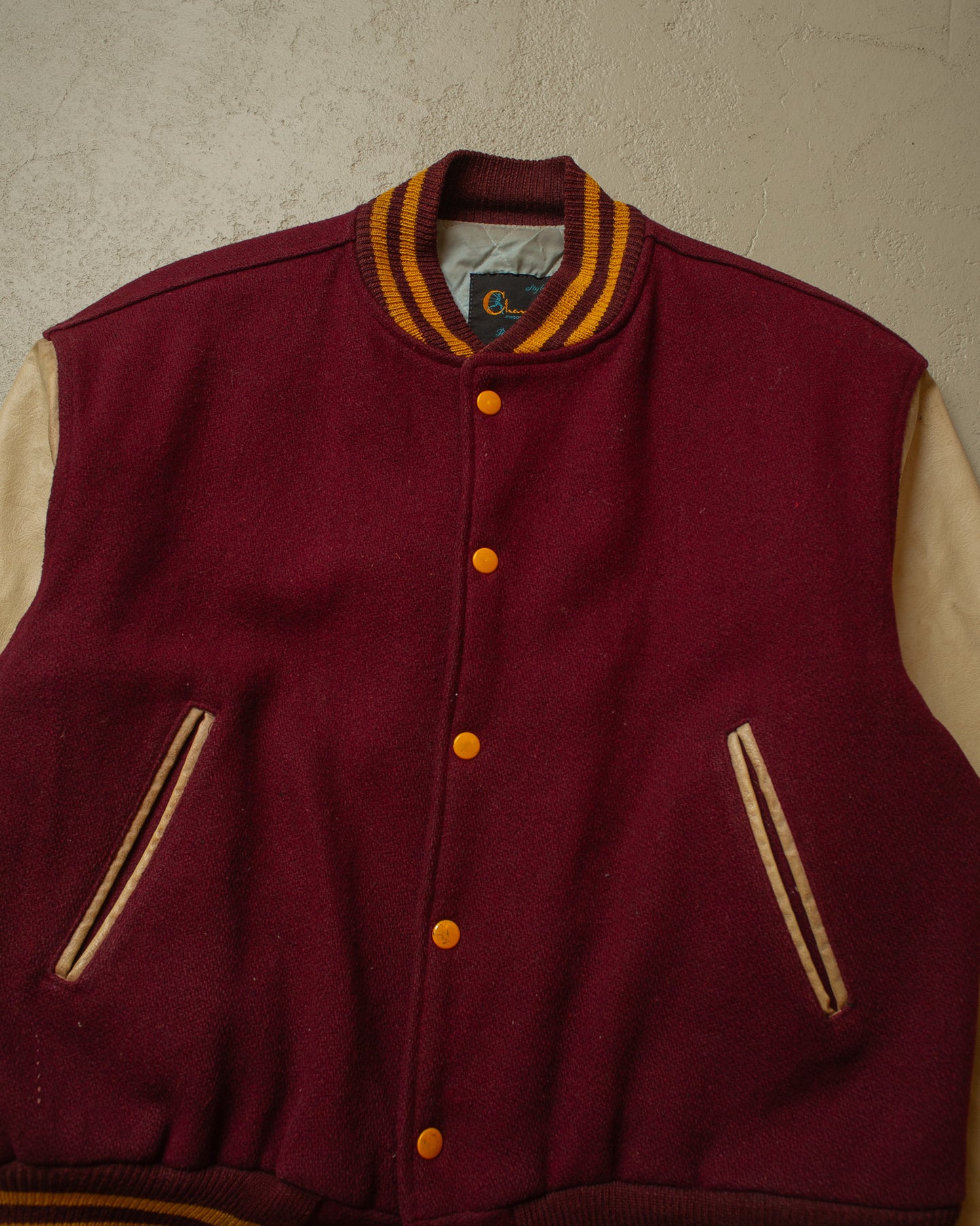1980s Champion Varsity Jacket burgundy - L/XL