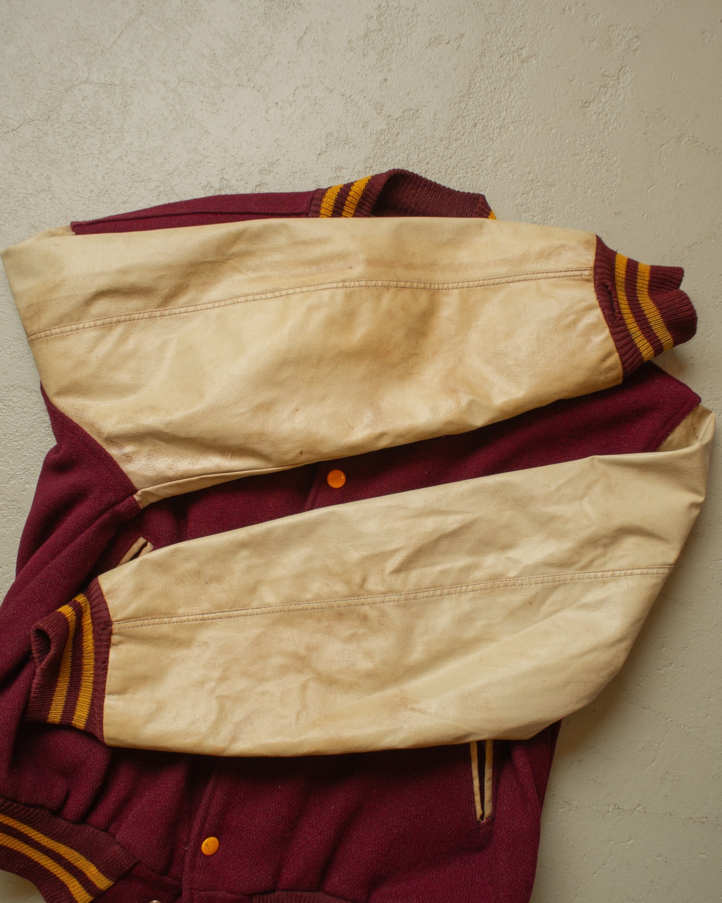 1980s Champion Varsity Jacket burgundy - L/XL
