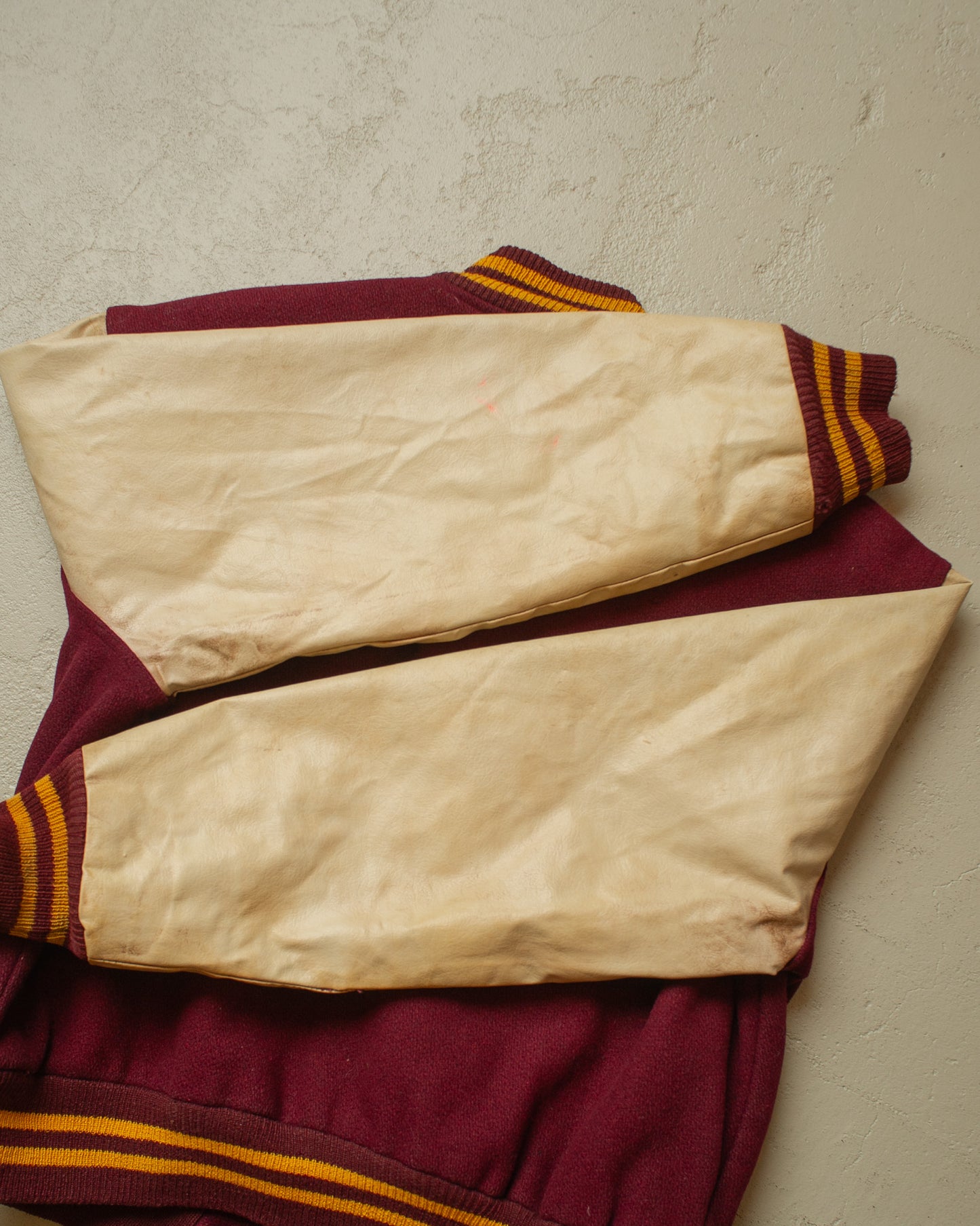 1980s Champion Varsity Jacket burgundy - L/XL