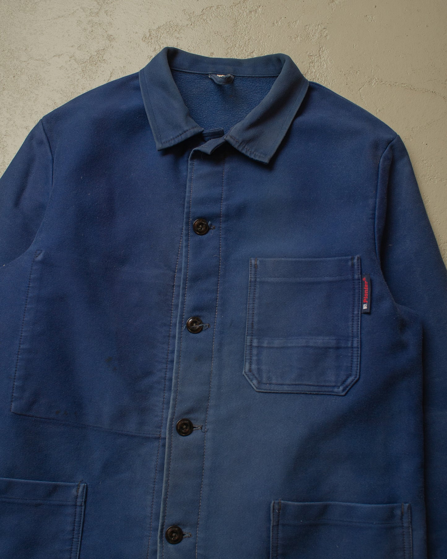 1970s/80s German Faded Moleskin Work Jacket blue - L