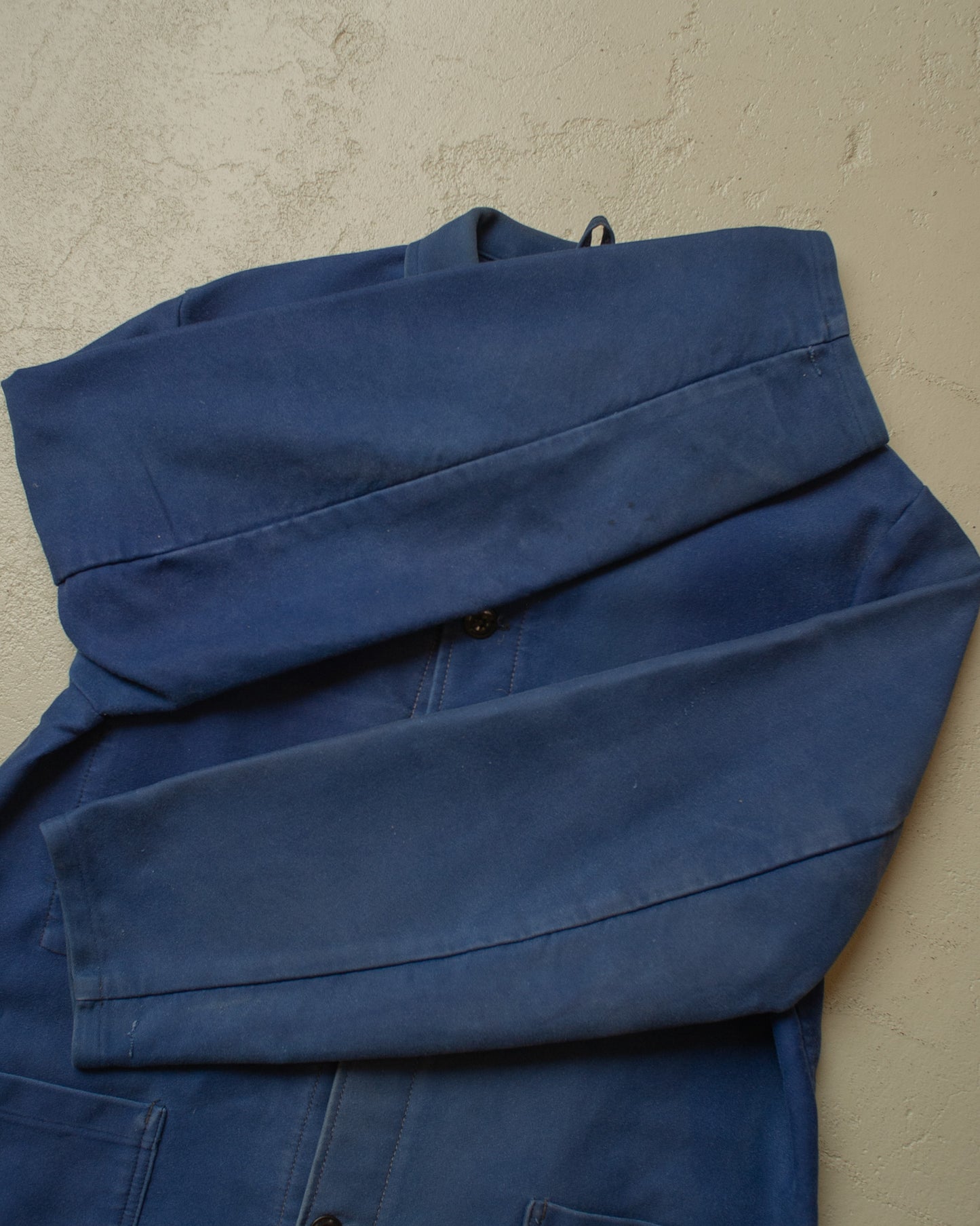1970s/80s German Faded Moleskin Work Jacket blue - L