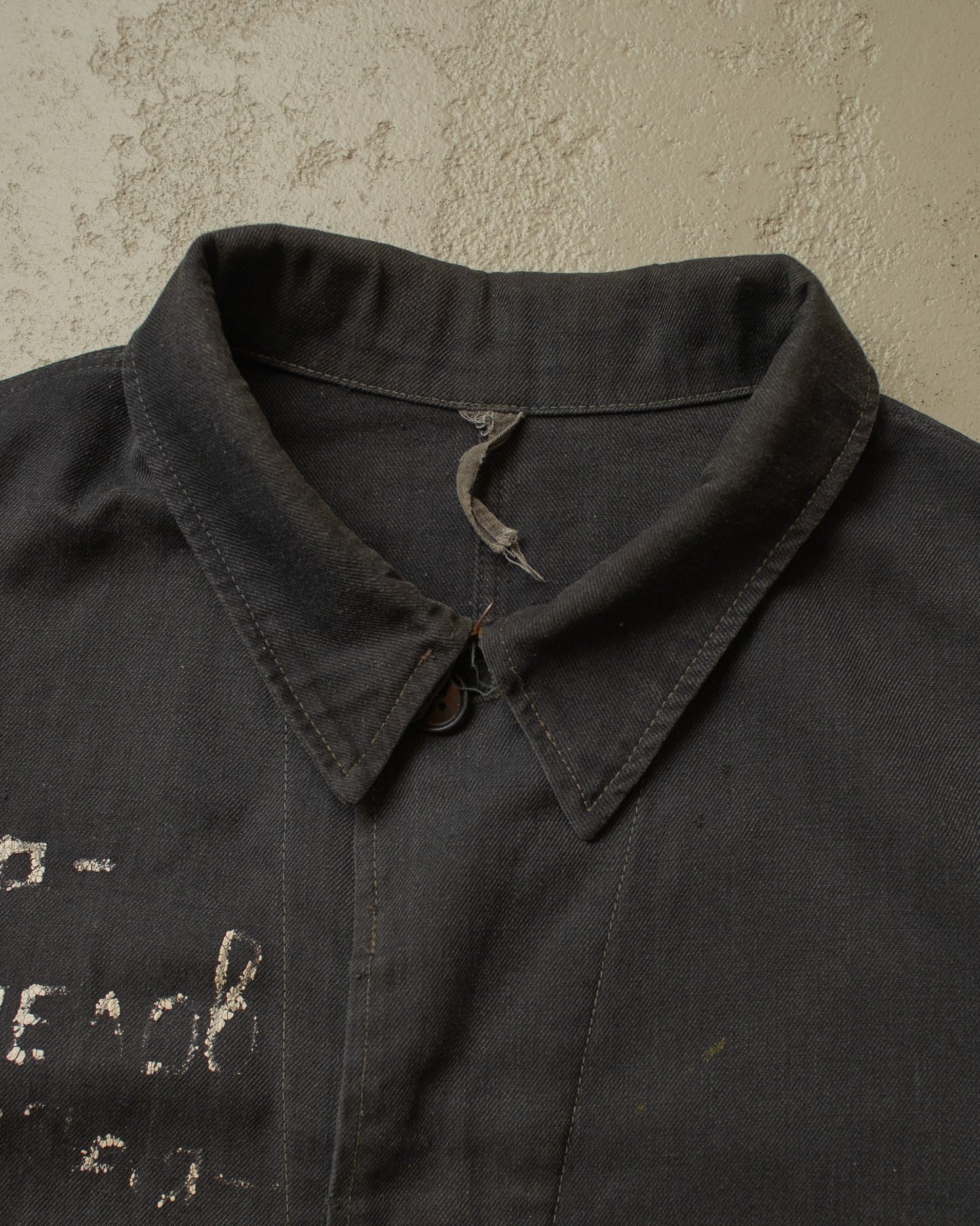 1960s/70s Soviet distressed Tanker Work Jacket black - XL/XXL