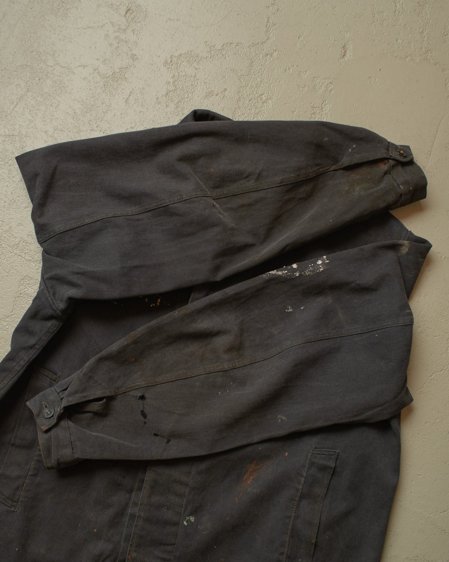 1960s/70s Soviet distressed Tanker Work Jacket black - XL/XXL