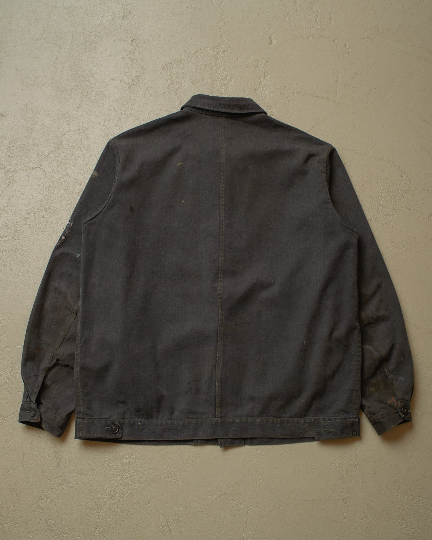 1960s/70s Soviet distressed Tanker Work Jacket black - XL/XXL