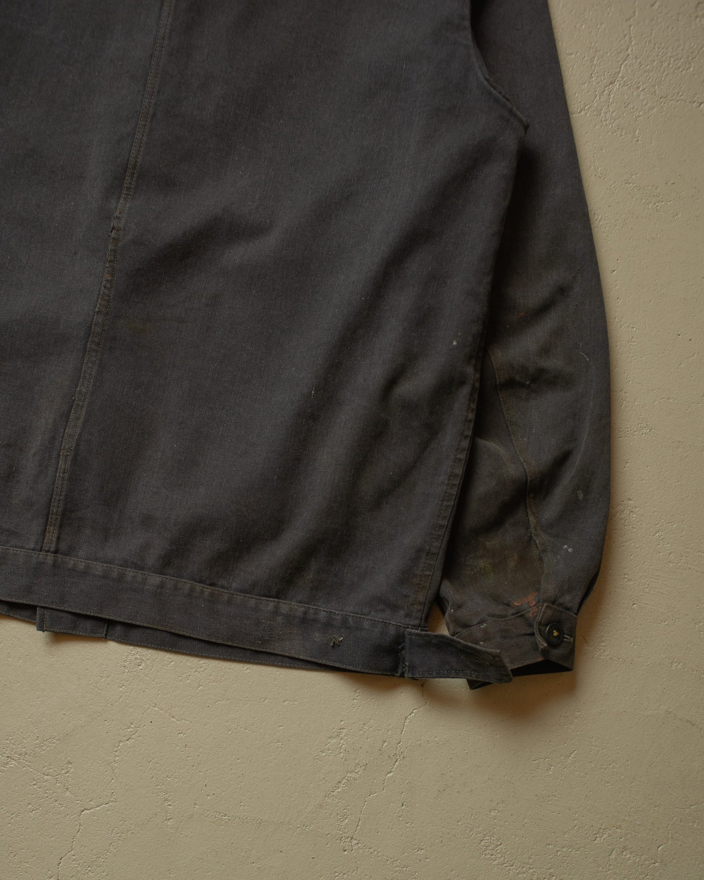 1960s/70s Soviet distressed Tanker Work Jacket black - XL/XXL