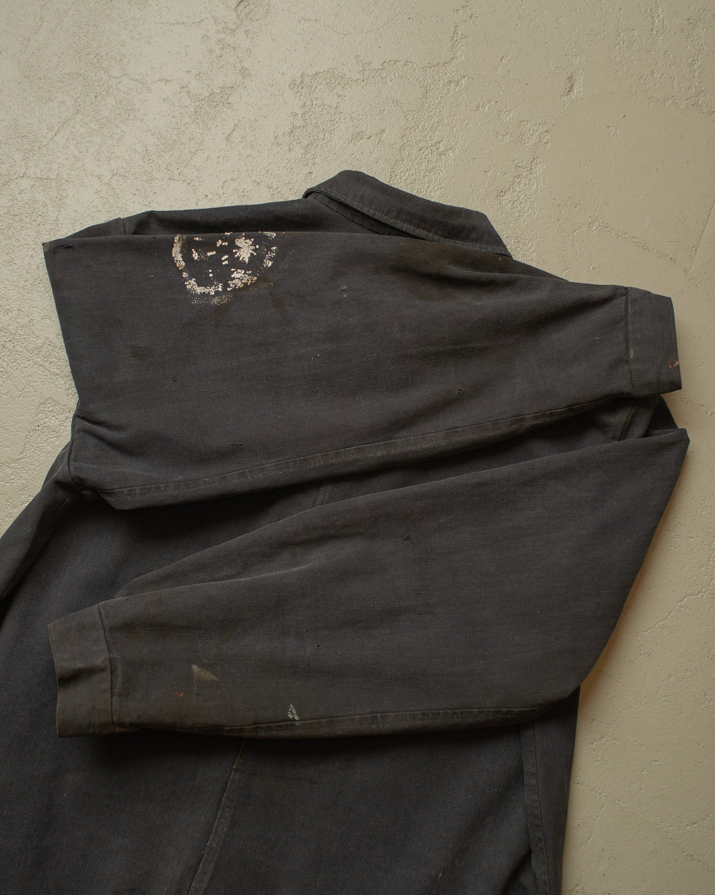 1960s/70s Soviet distressed Tanker Work Jacket black - XL/XXL