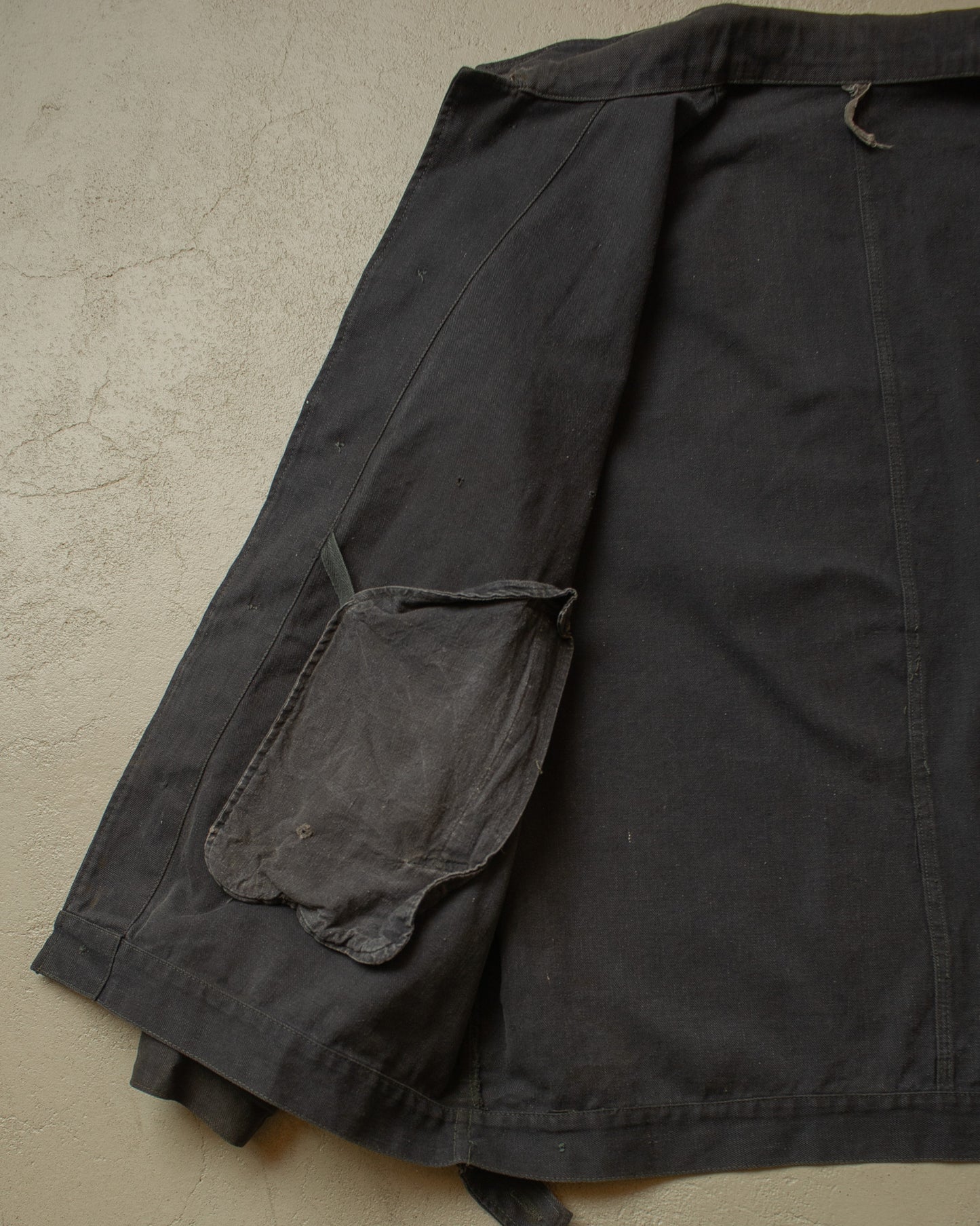 1960s/70s Soviet distressed Tanker Work Jacket black - XL/XXL