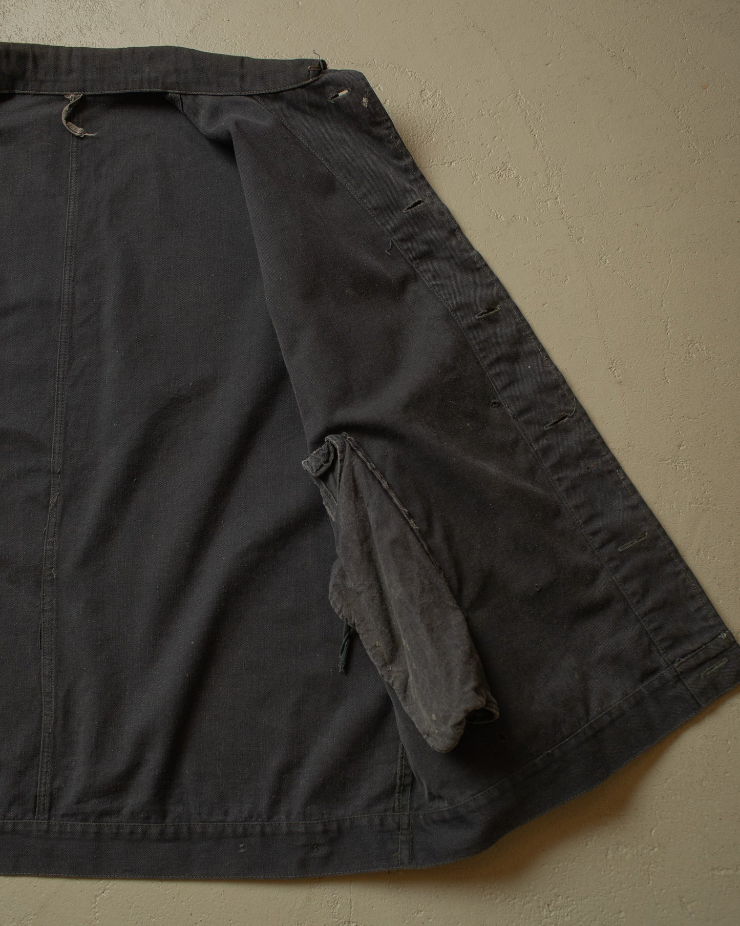 1960s/70s Soviet distressed Tanker Work Jacket black - XL/XXL