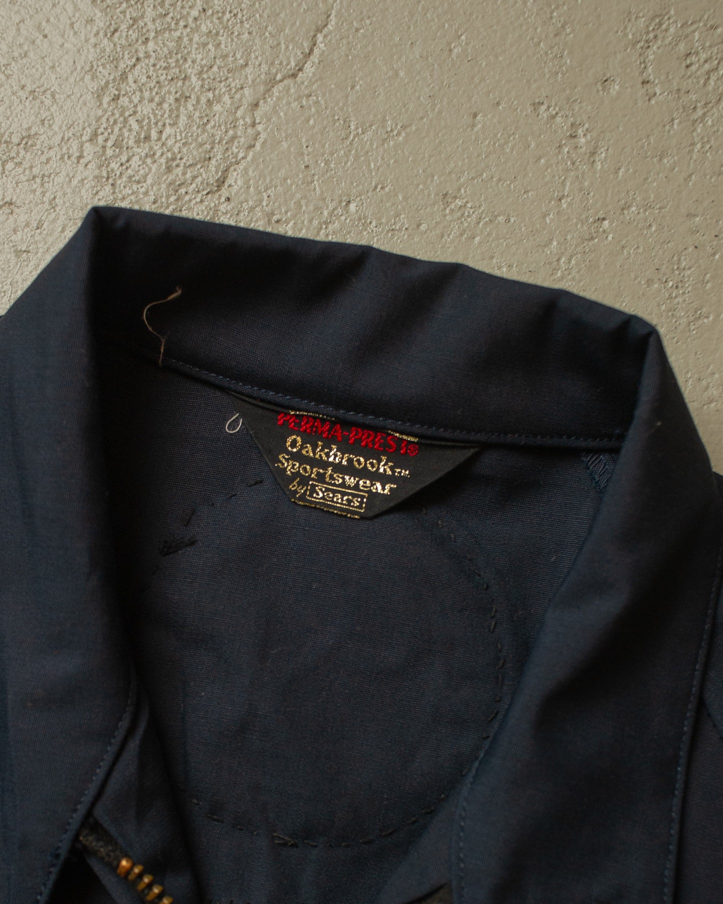 1960s Sears Personalized Swimmer Jacket navyblue - S/M