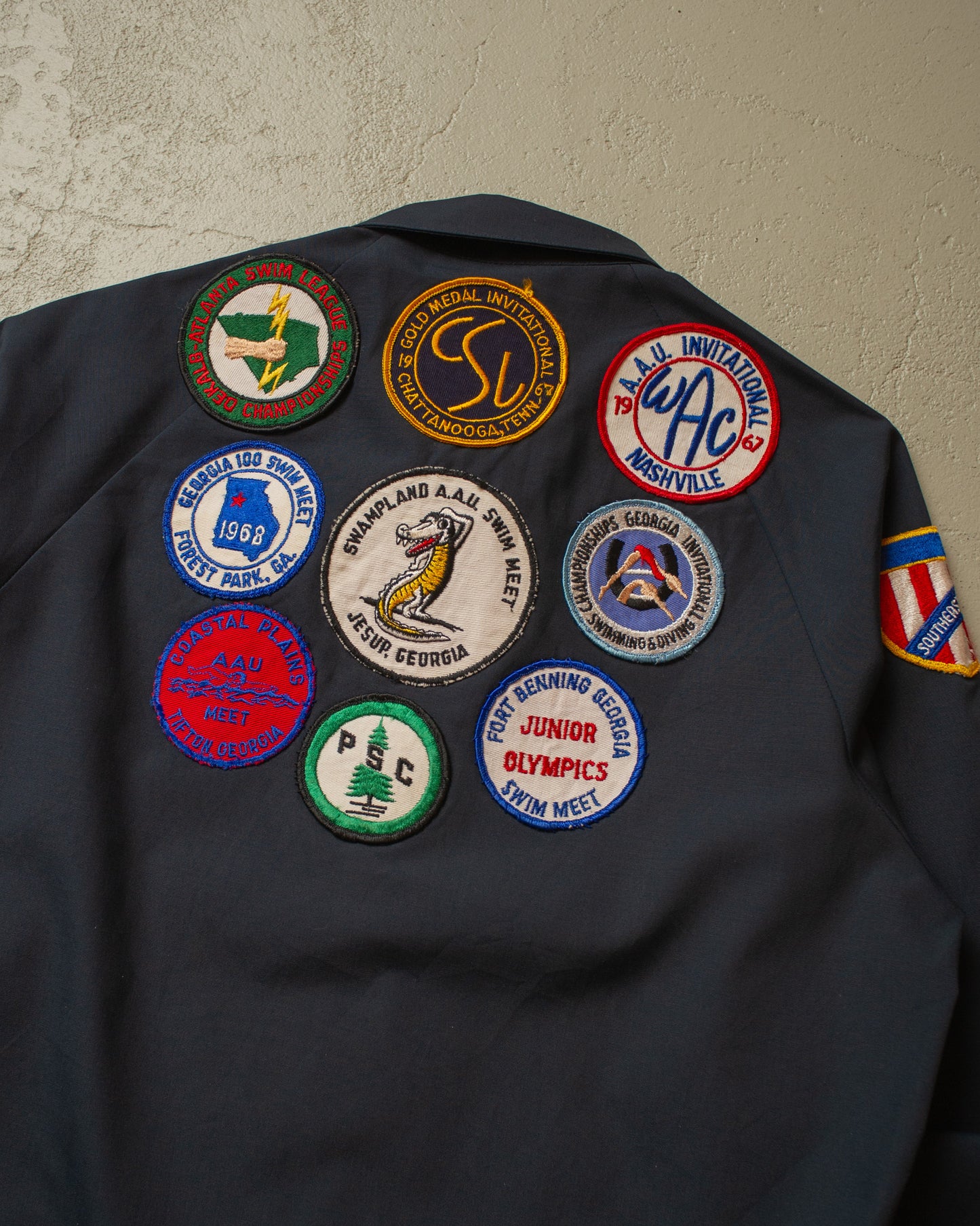 1960s Sears Personalized Swimmer Jacket navyblue - S/M