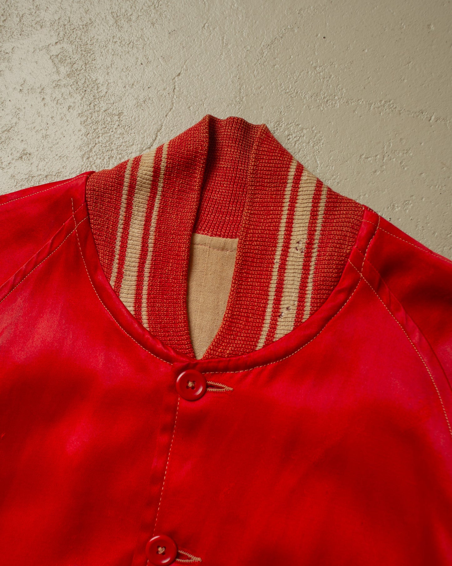 1950s Renwick Satin College Jacket red - M/L
