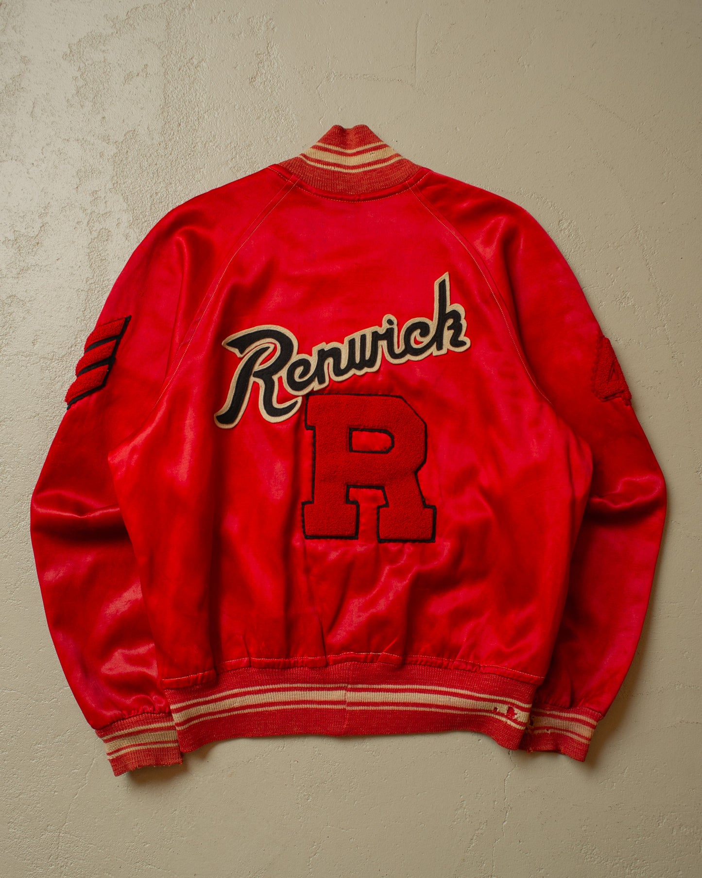 1950s Renwick Satin College Jacket red - M/L