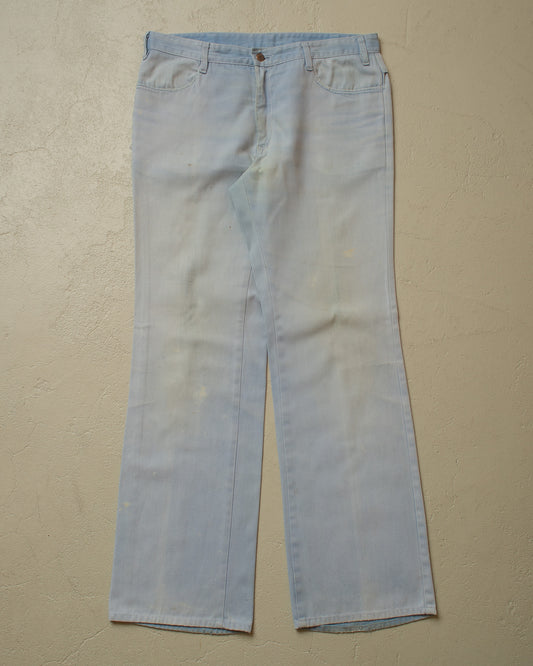 1970s Faded Light Flared Jeans blue - W34 L32