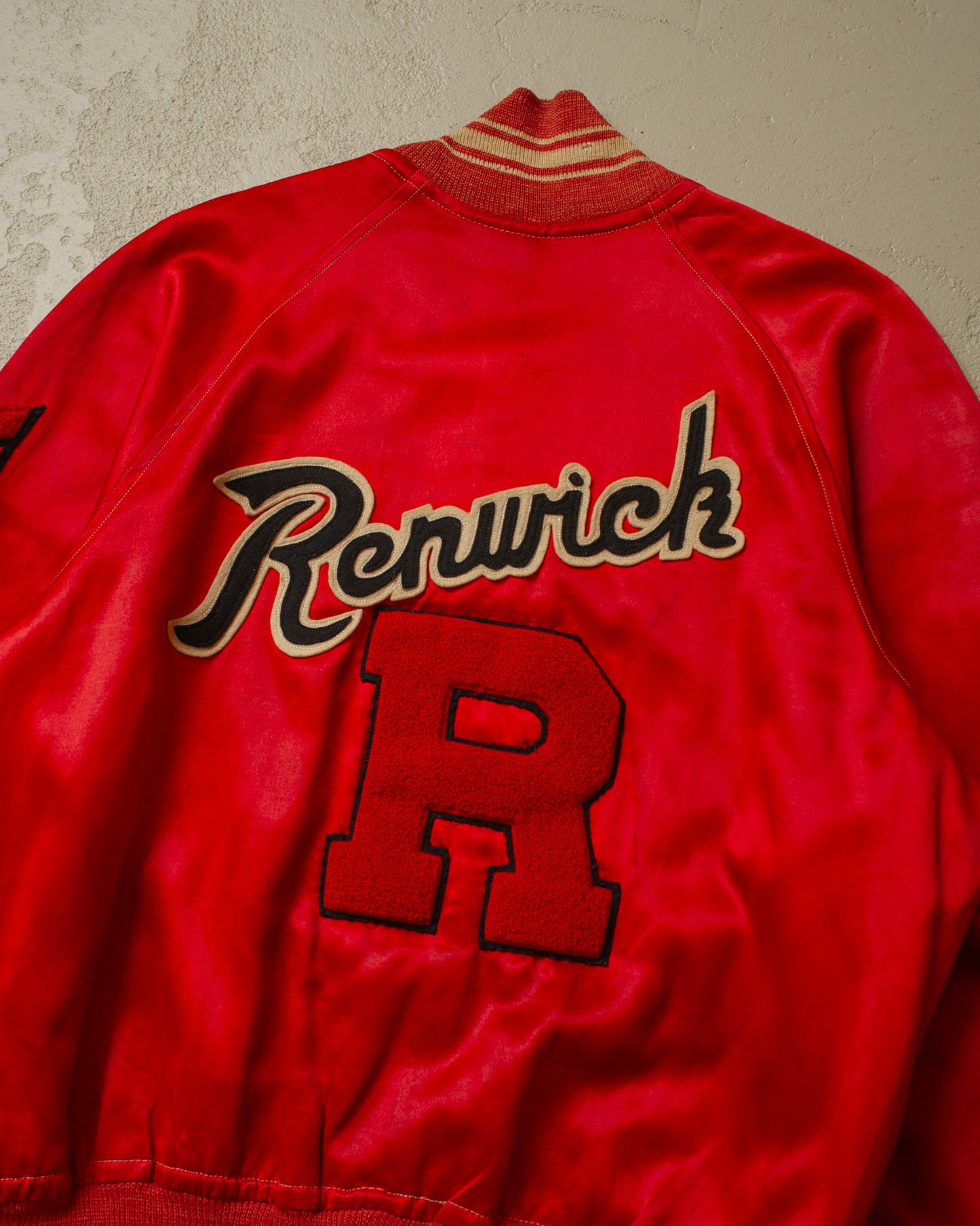 1950s Renwick Satin College Jacket red - M/L