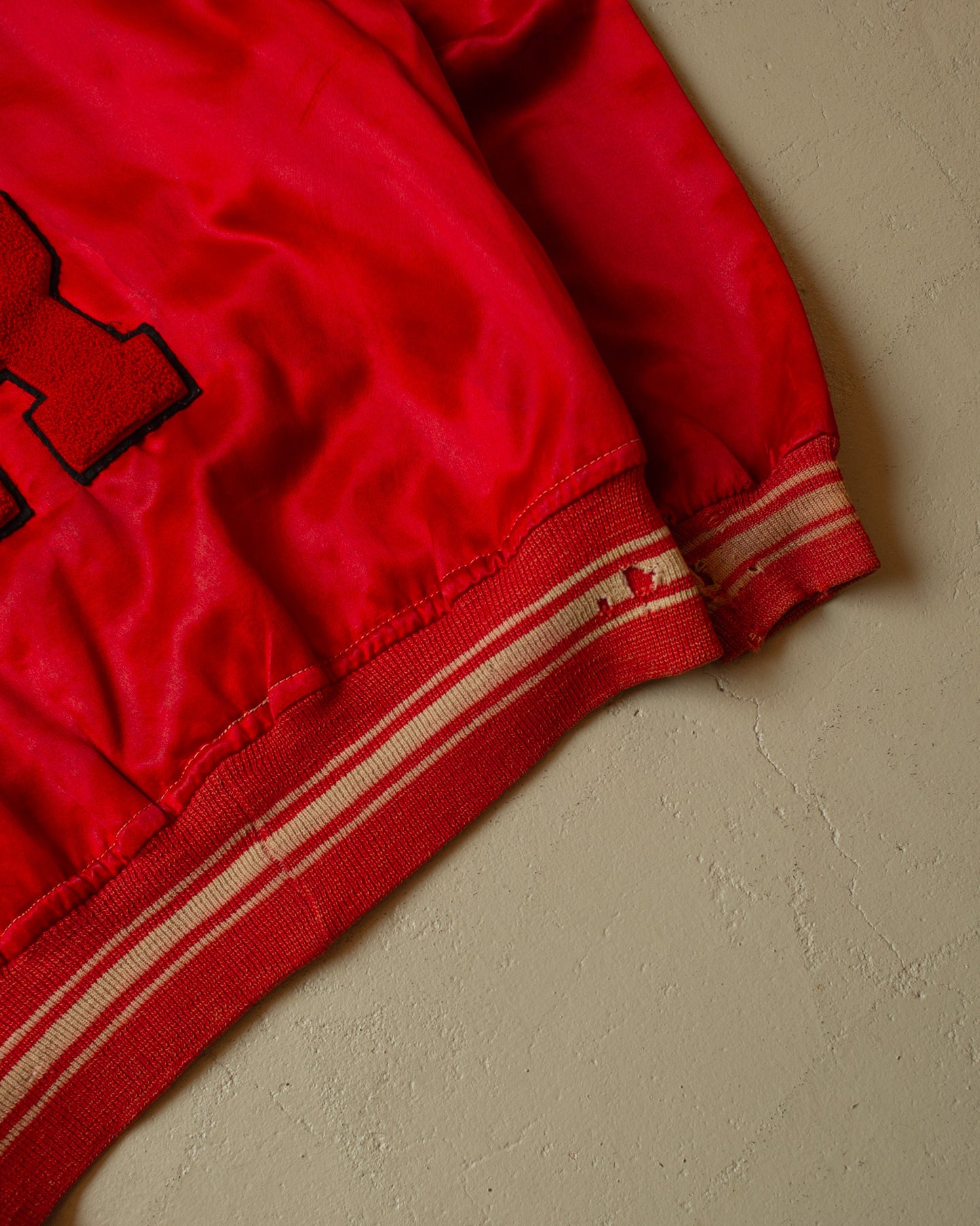 1950s Renwick Satin College Jacket red - M/L