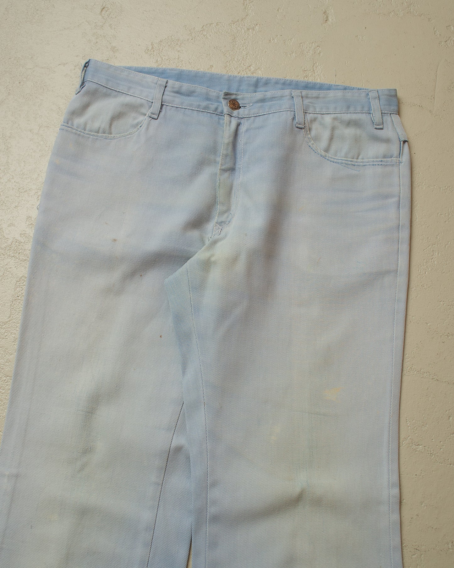 1970s Faded Light Flared Jeans blue - W34 L32