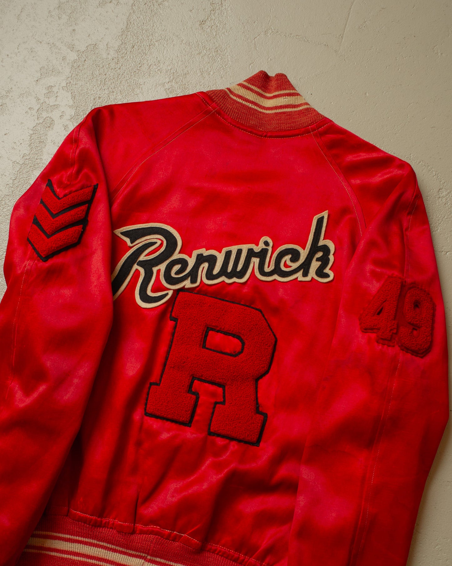 1950s Renwick Satin College Jacket red - M/L