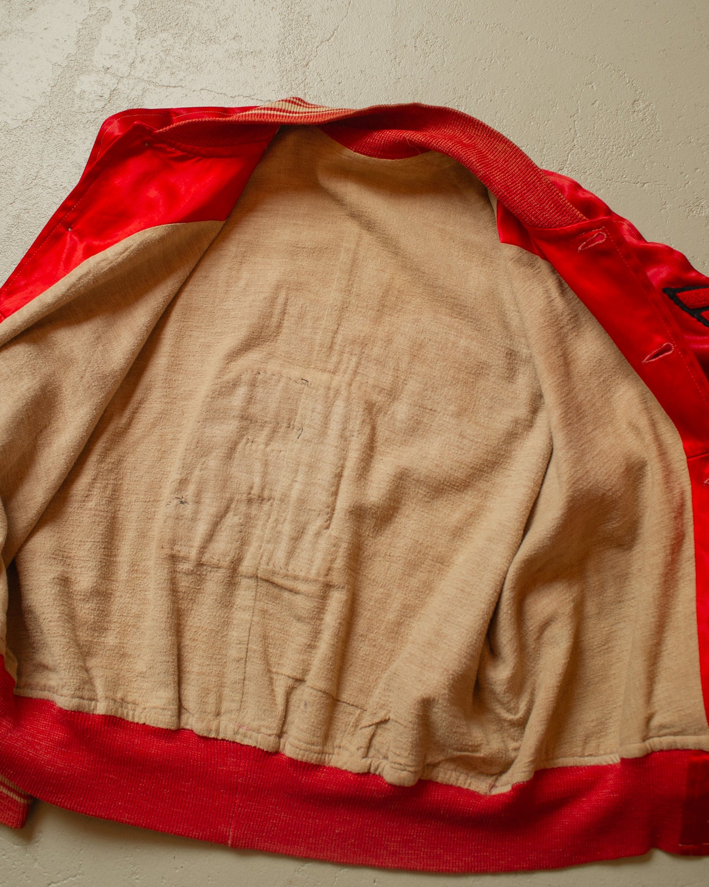 1950s Renwick Satin College Jacket red - M/L