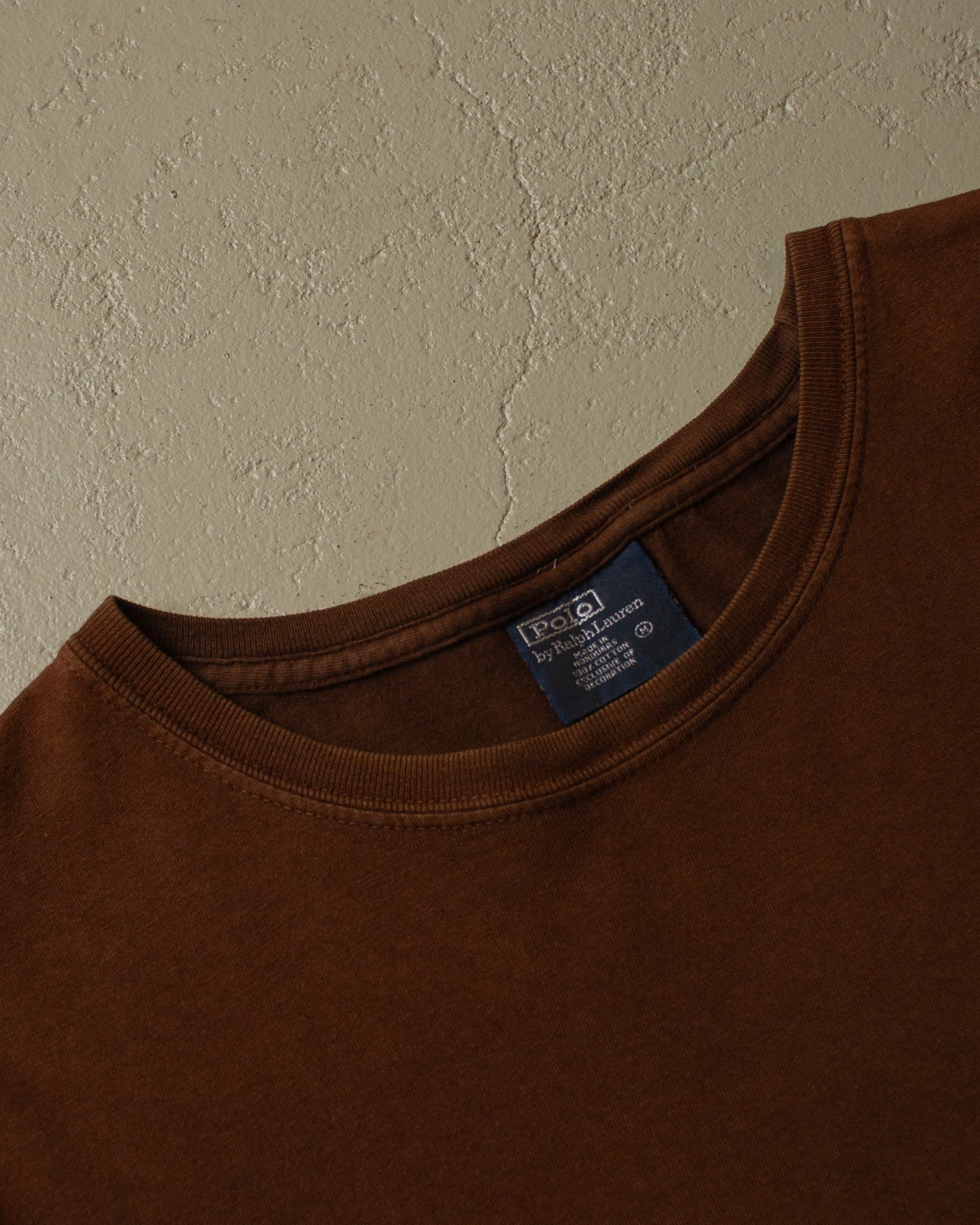 90s Sunfaded Ralph Lauren Logo T-shirt brown - L