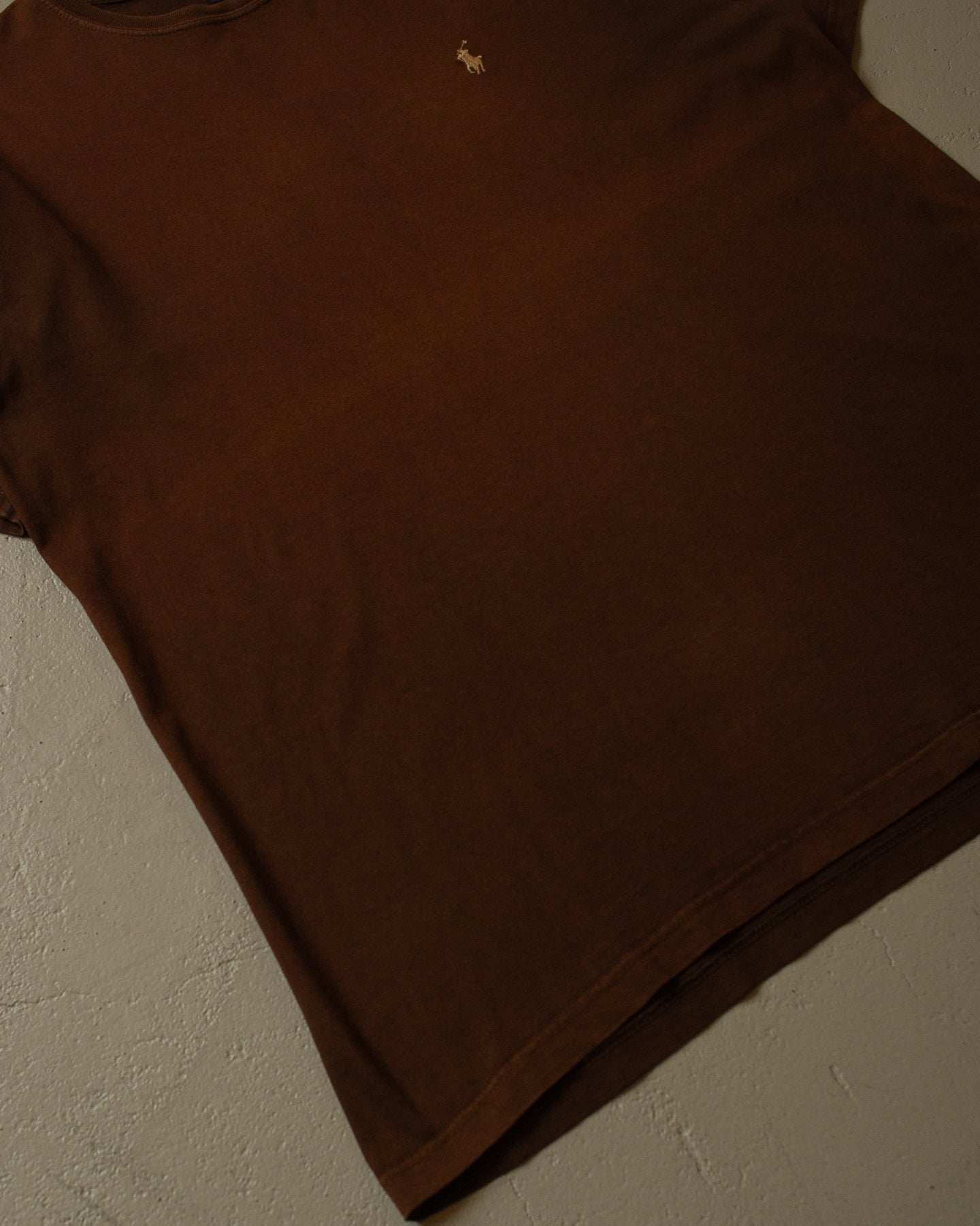 90s Sunfaded Ralph Lauren Logo T-shirt brown - L