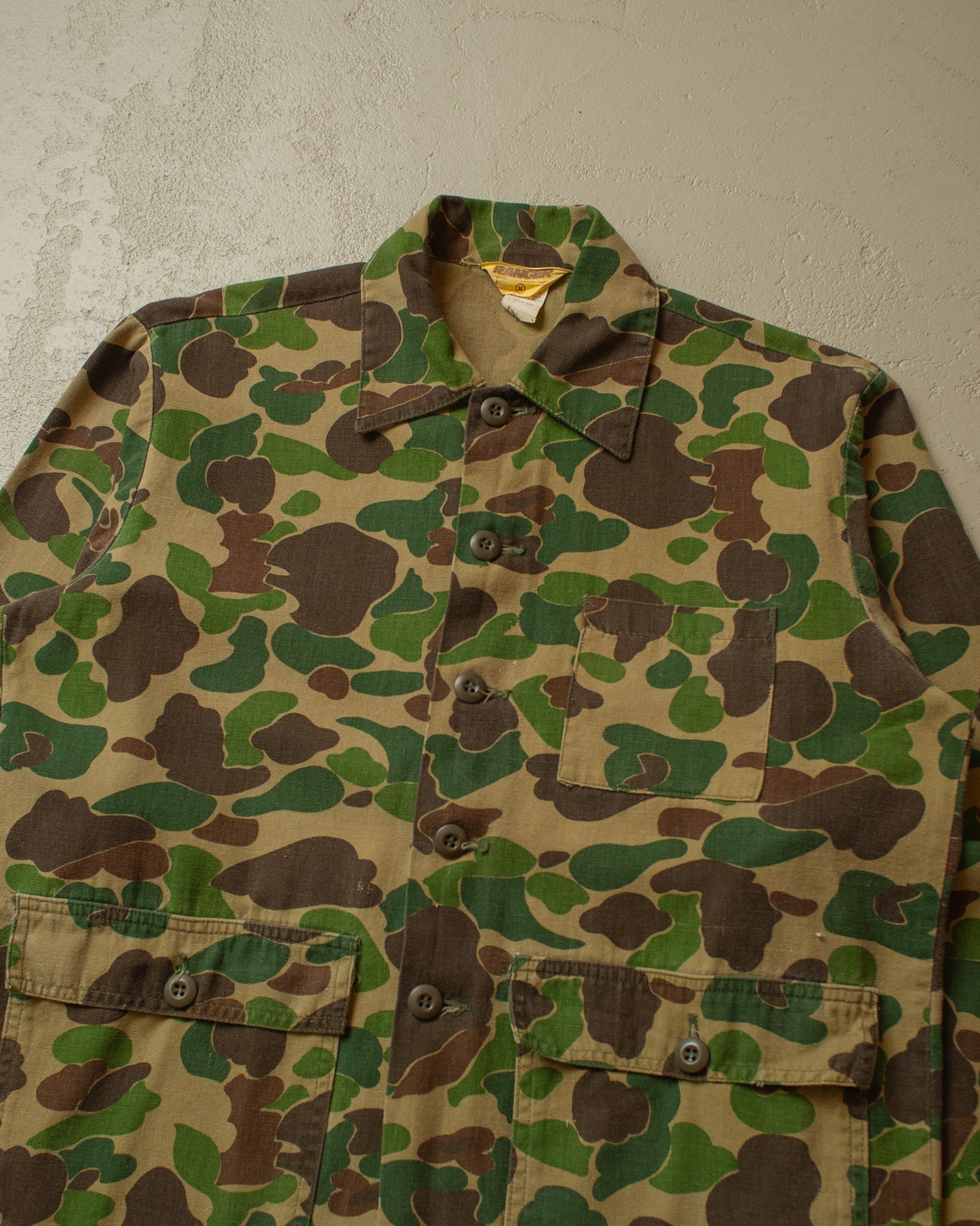 1970s Ranger Camo Hunting Shirt Jacket - M