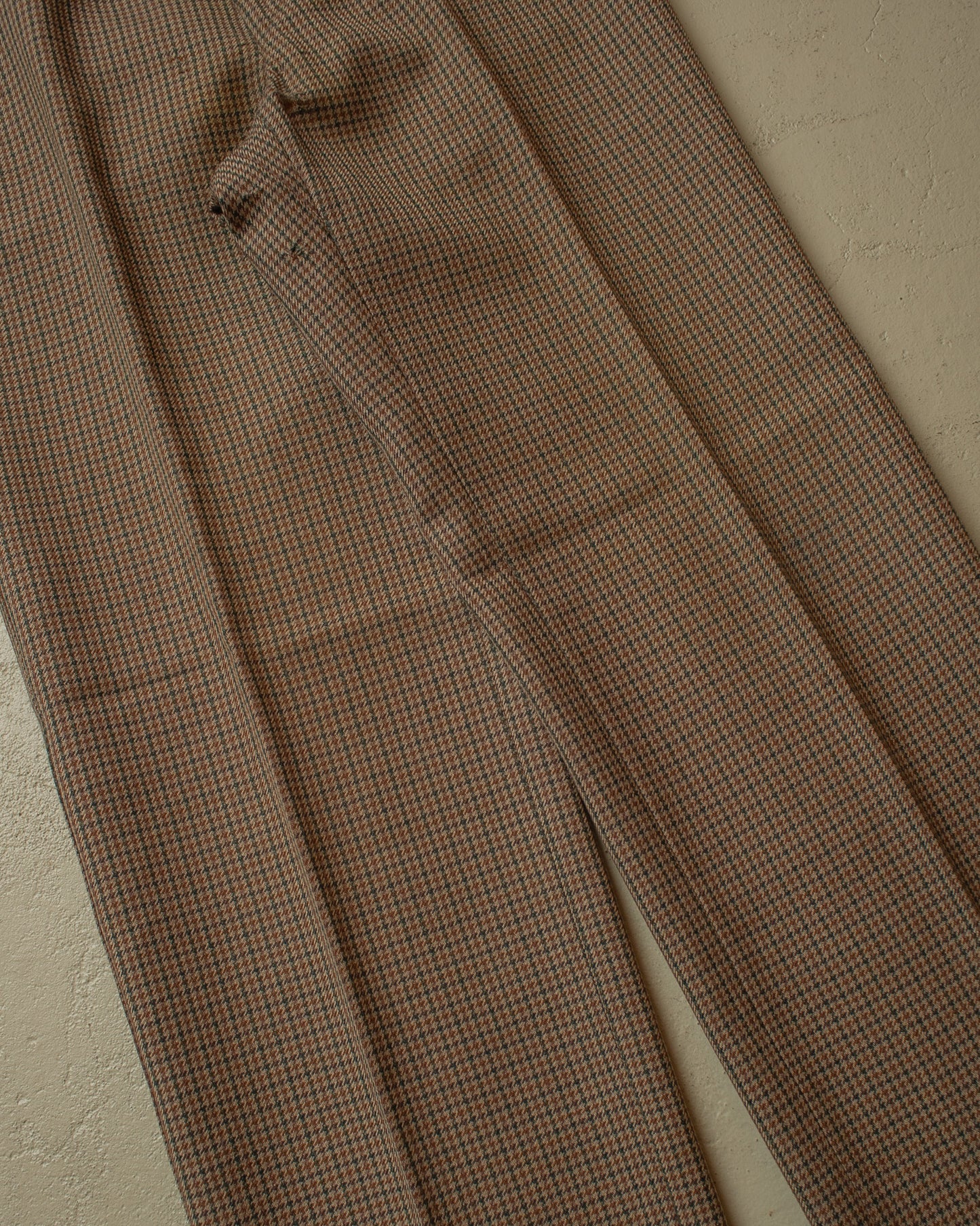 1970s checkered Suit Pants beige - W34 L32
