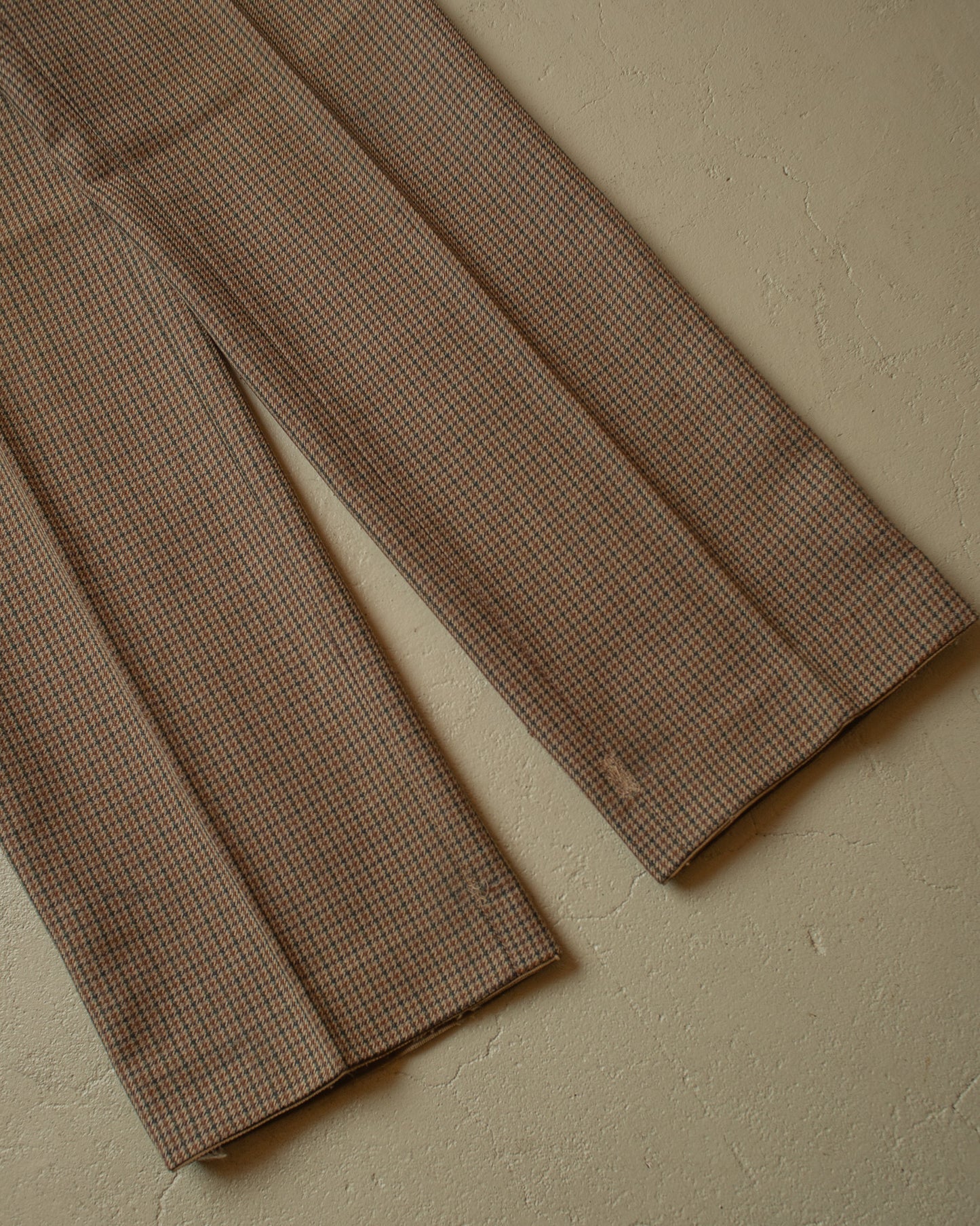 1970s checkered Suit Pants beige - W34 L32