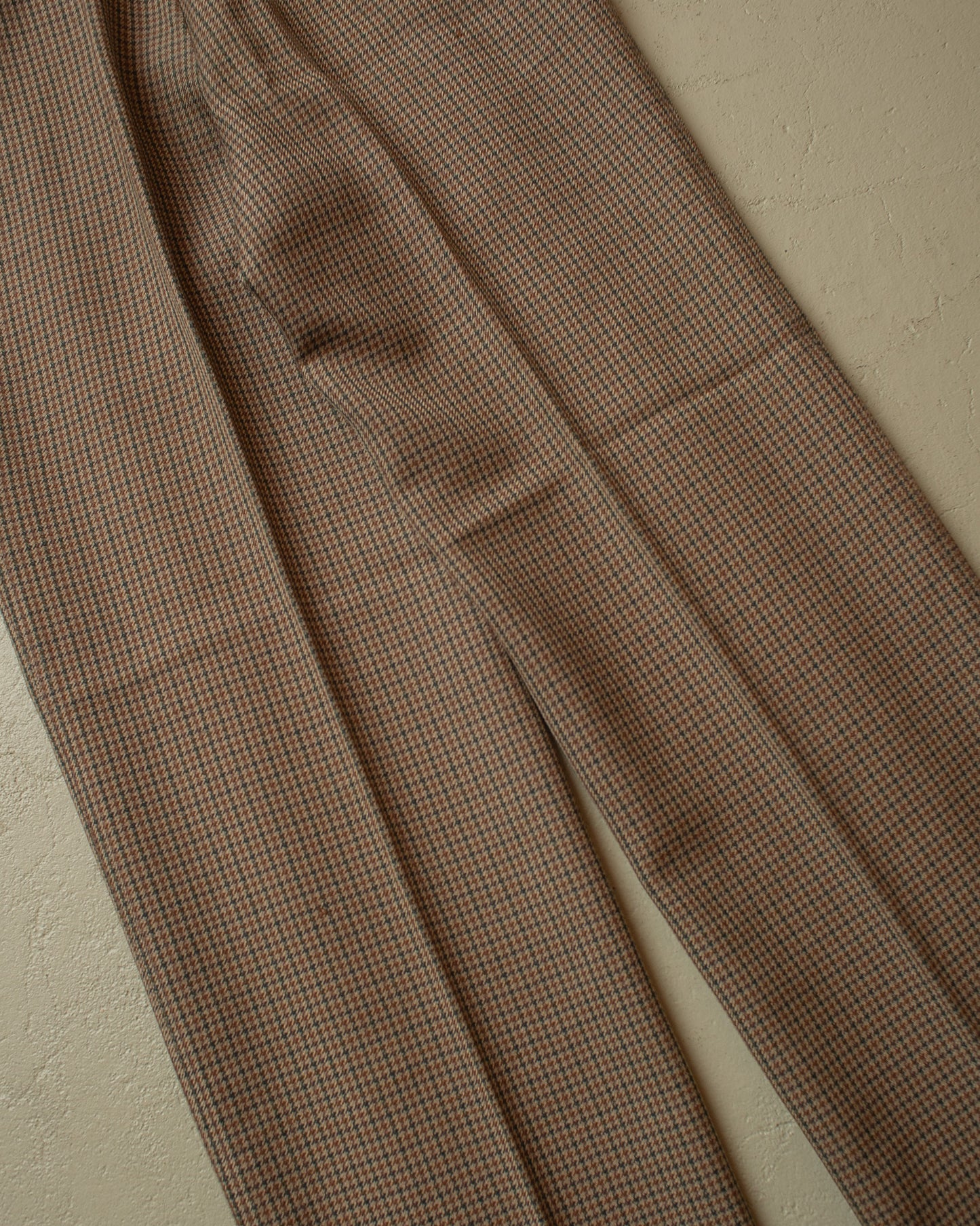 1970s checkered Suit Pants beige - W34 L32