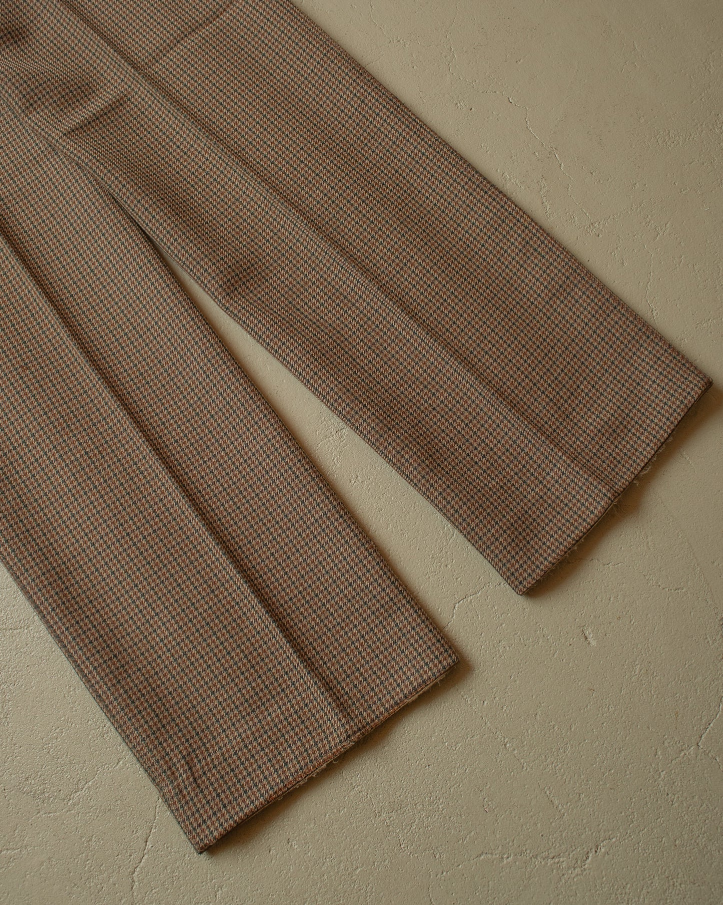 1970s checkered Suit Pants beige - W34 L32