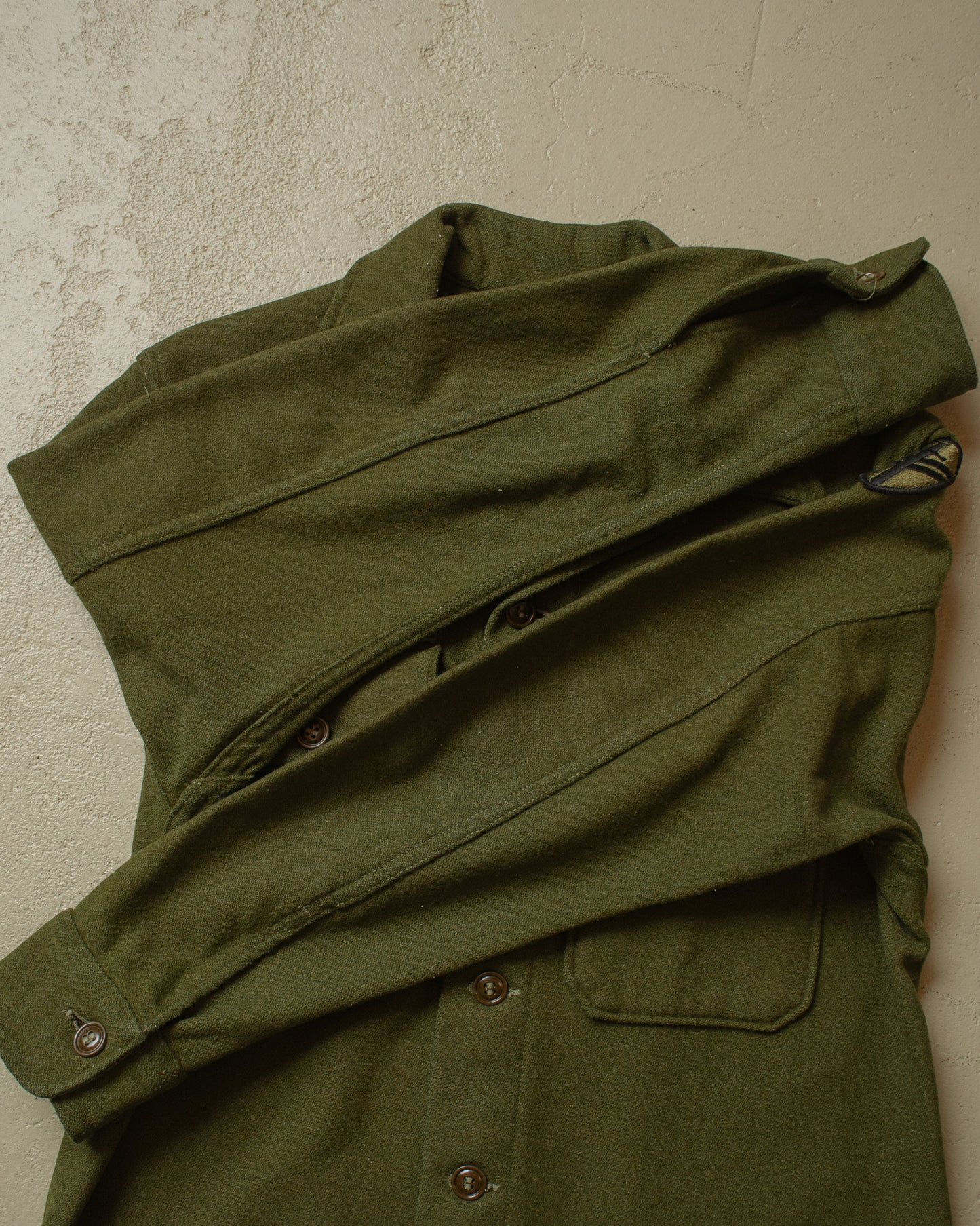 1960s US Army OG 108 Wool Field Shirt khaki - S/M