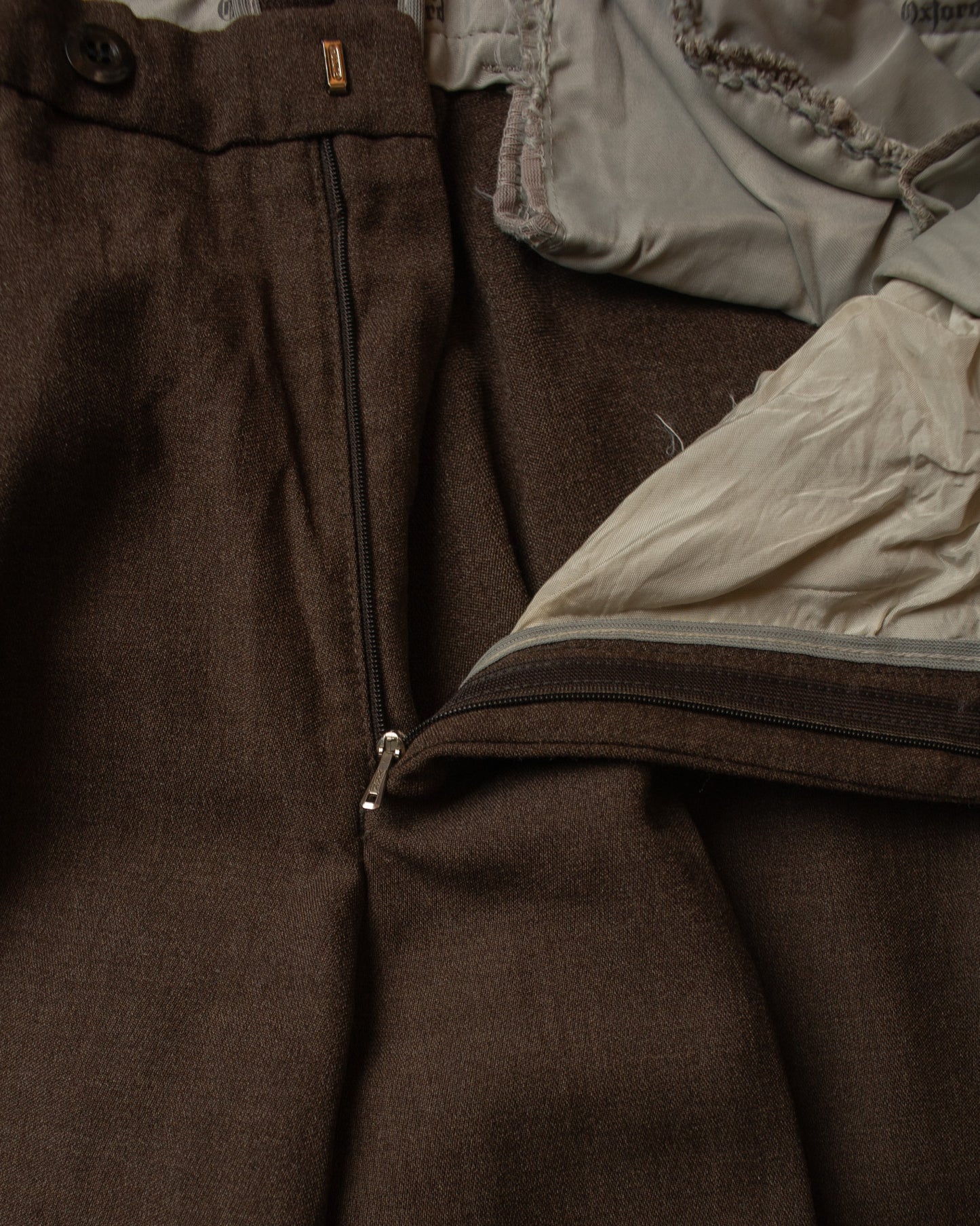 1970s/80s Oxford Suit Pants brown - W33 L31