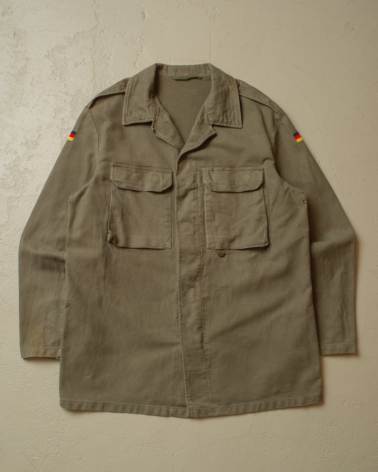 1980s German Army Field Shirt khaki - L/XL
