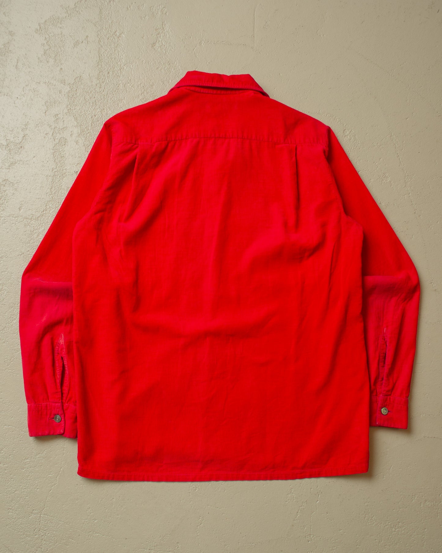 1950s Kempton Loop Collar Corduroy Shirt red - S