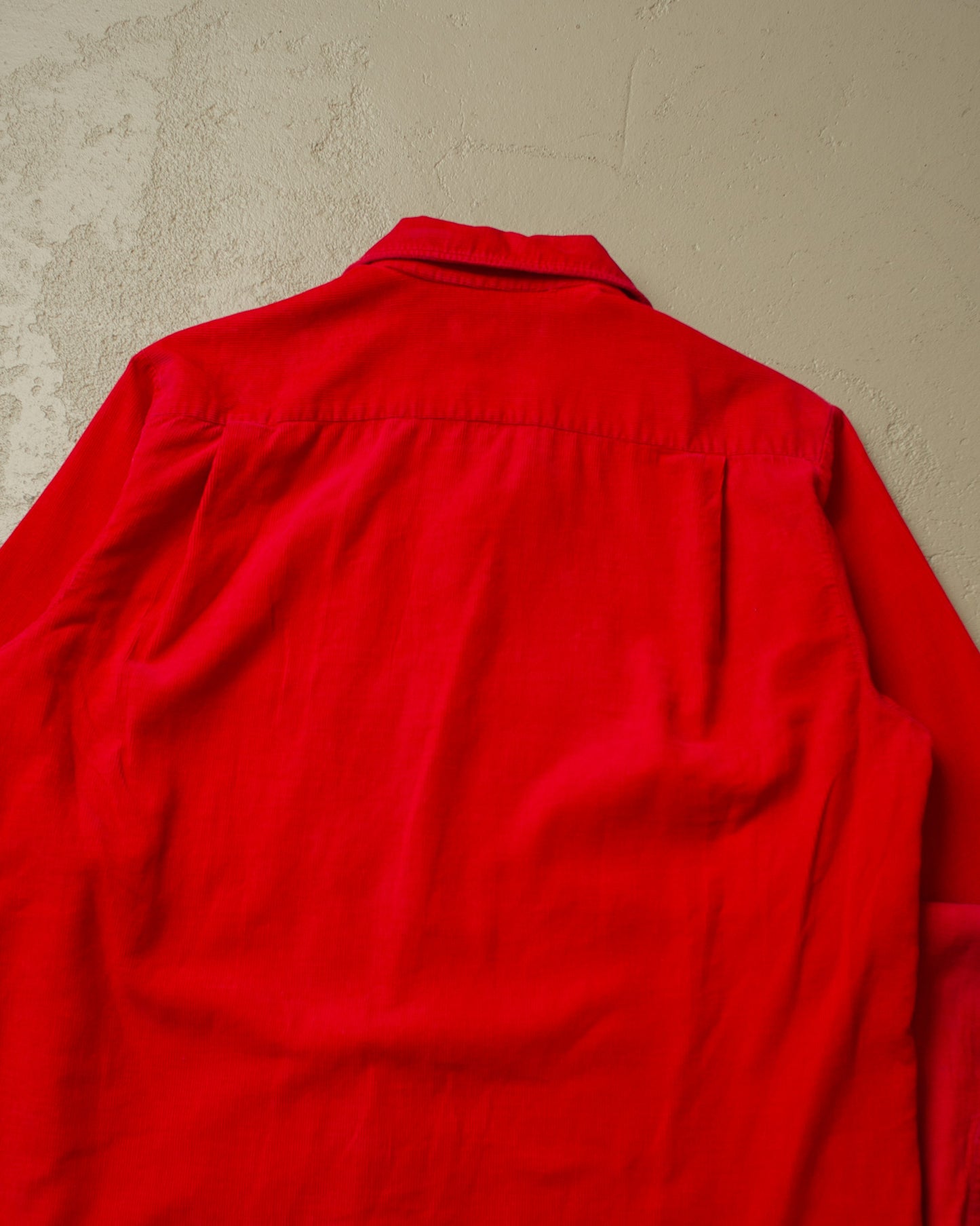 1950s Kempton Loop Collar Corduroy Shirt red - S
