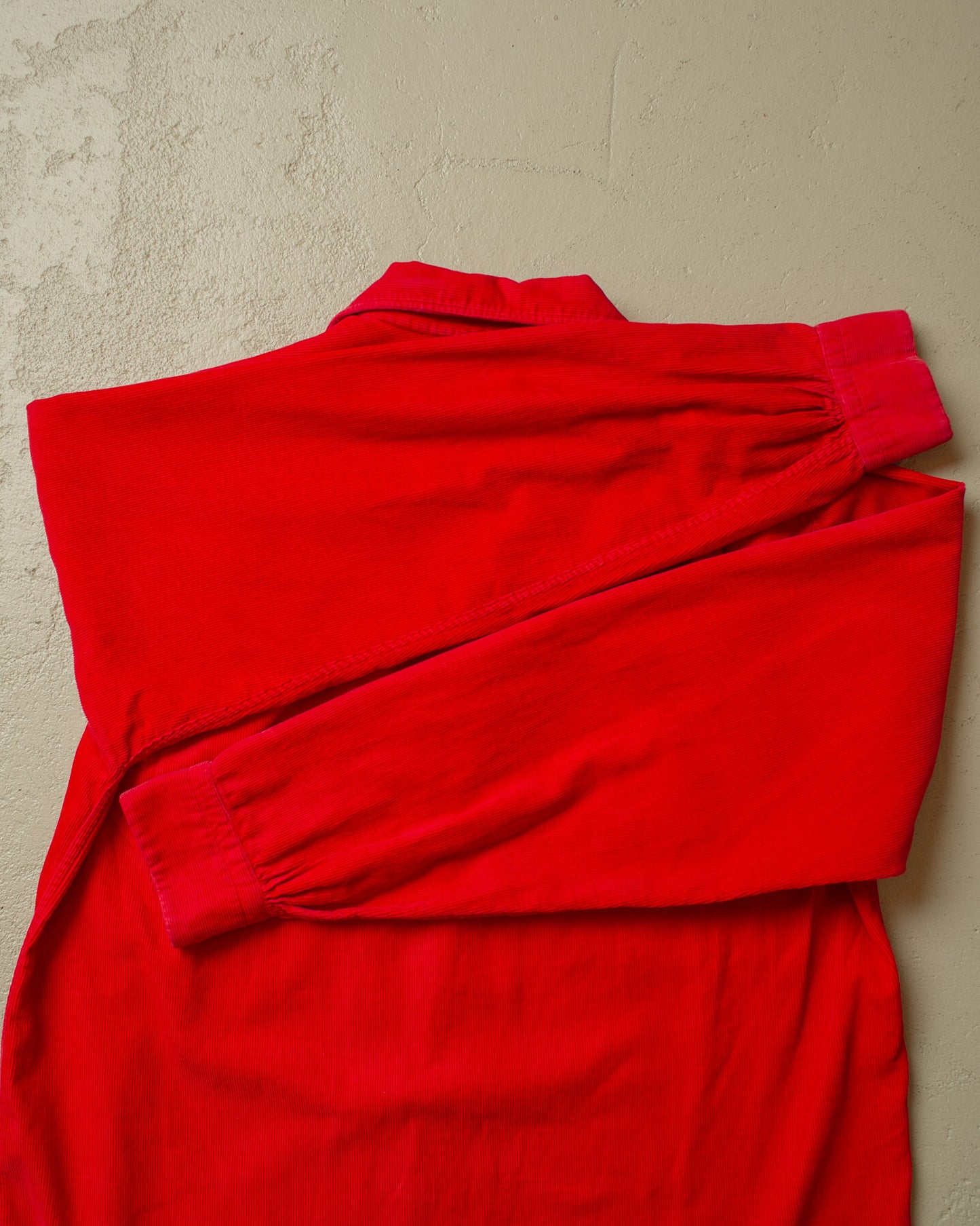 1950s Kempton Loop Collar Corduroy Shirt red - S