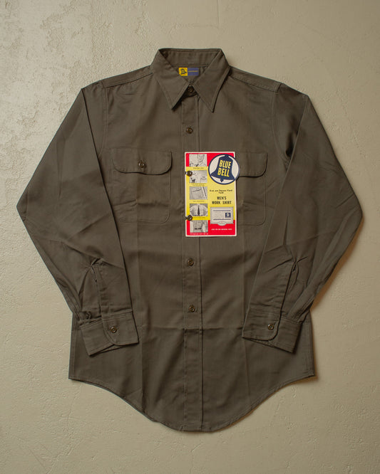 1960s Deadstock Blue Bell Work Shirt grey - M