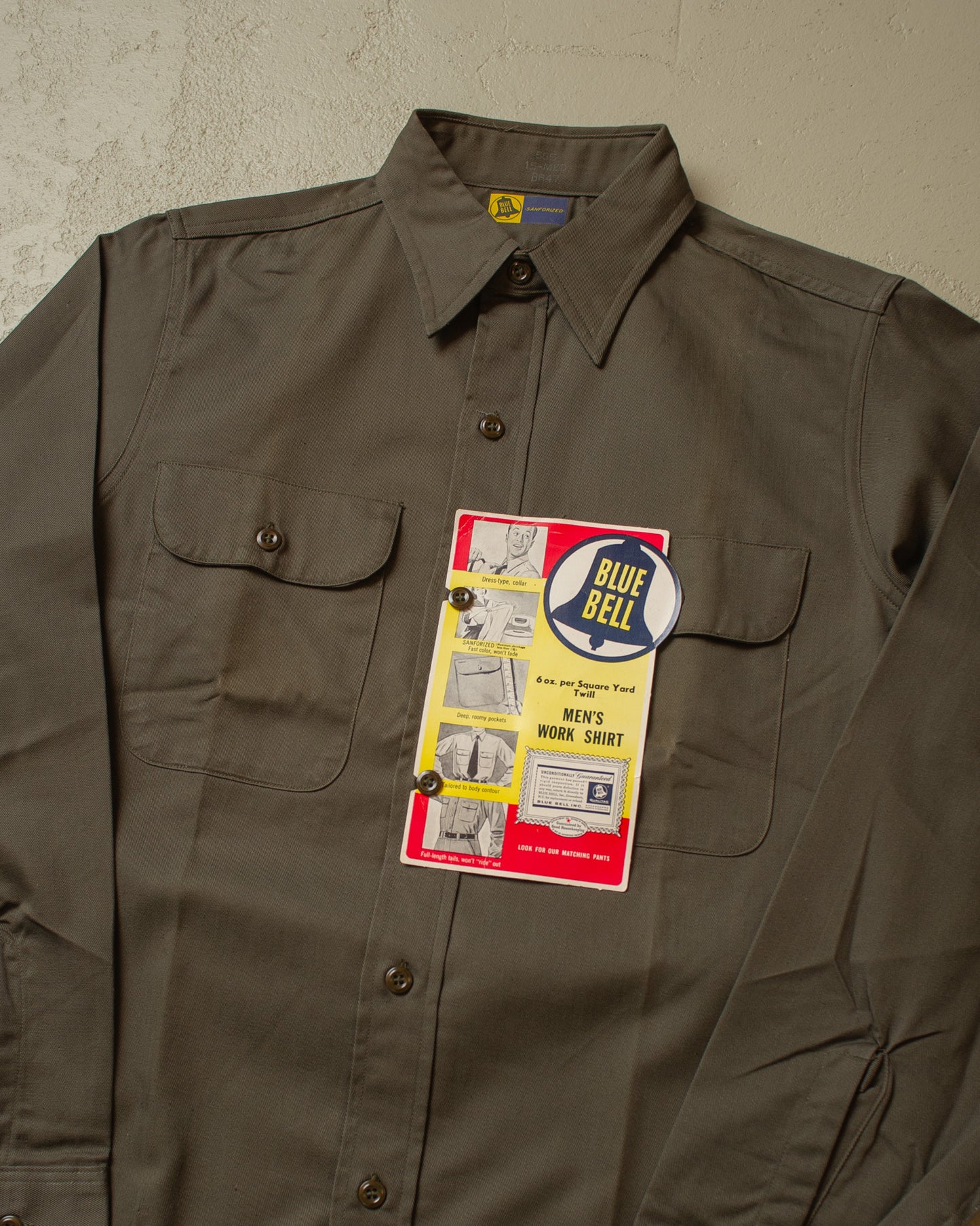1960s Deadstock Blue Bell Work Shirt grey - M