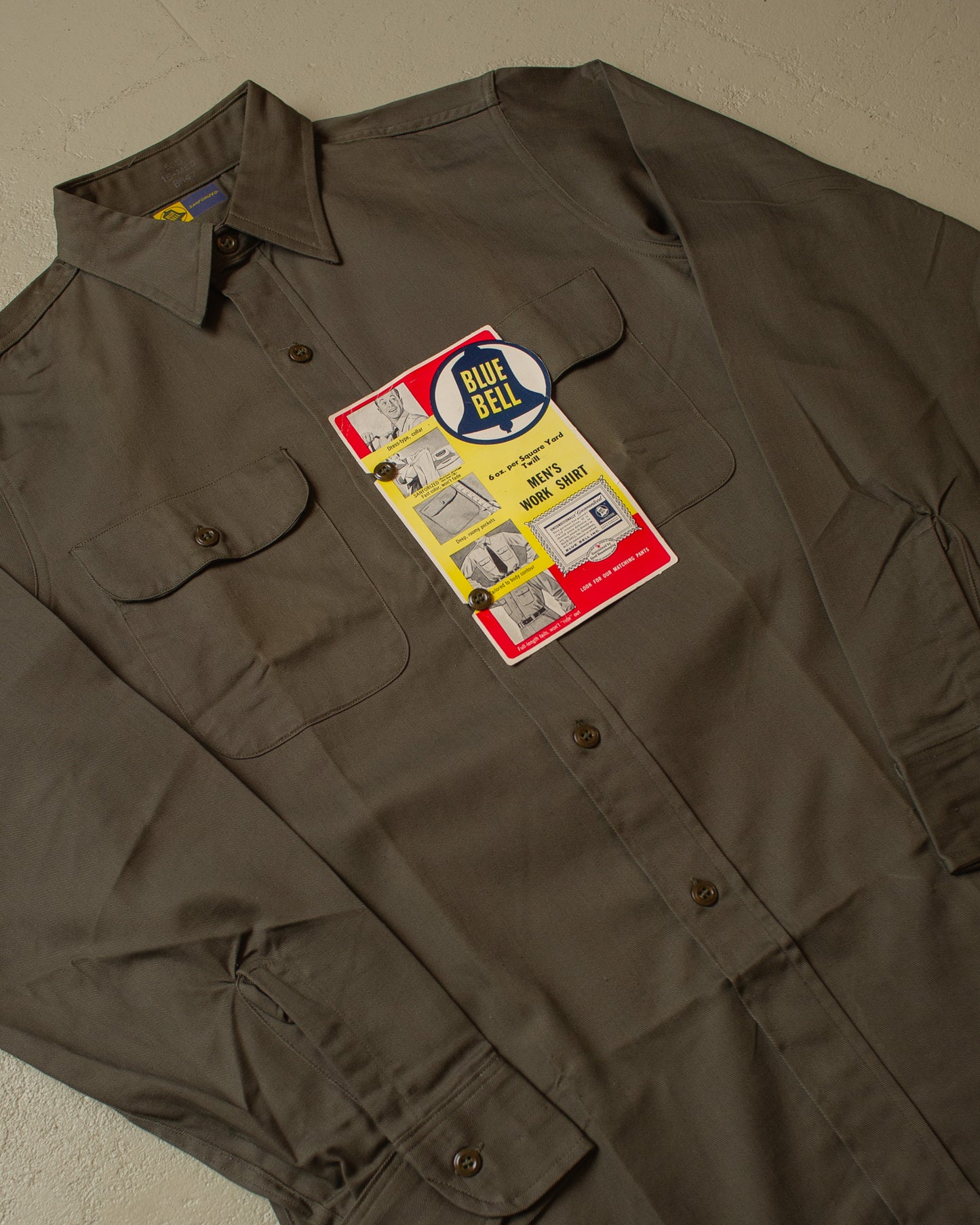 1960s Deadstock Blue Bell Work Shirt grey - M