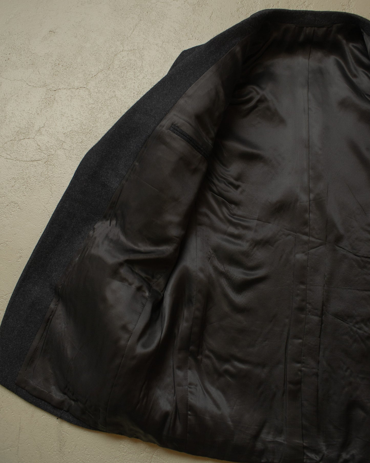 1940s German Peak Lapel Wool Suit Jacket black - L