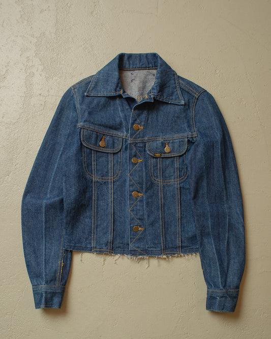 1980s chopped Lee Denim Jacket navyblue - S