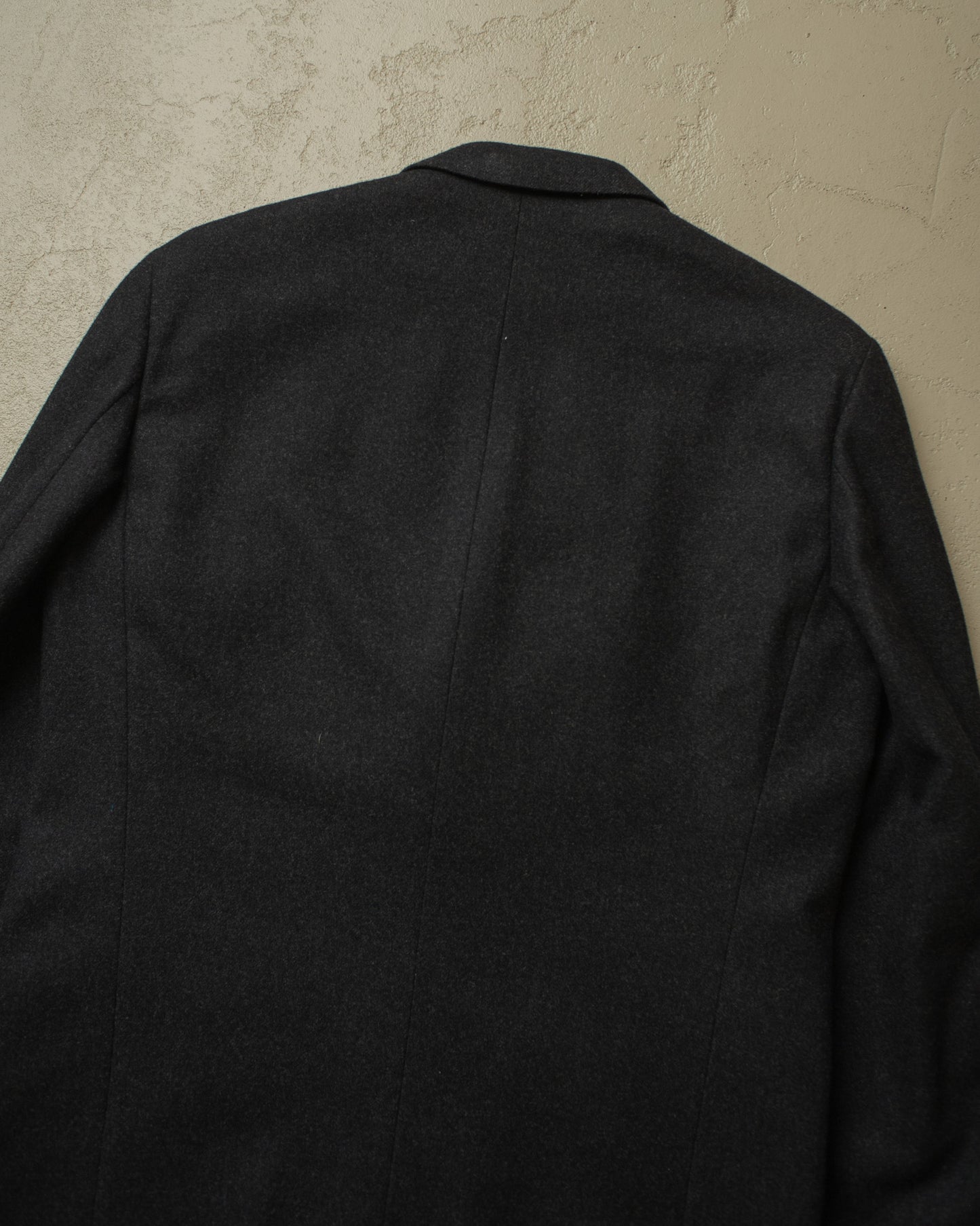 1940s German Peak Lapel Wool Suit Jacket black - L