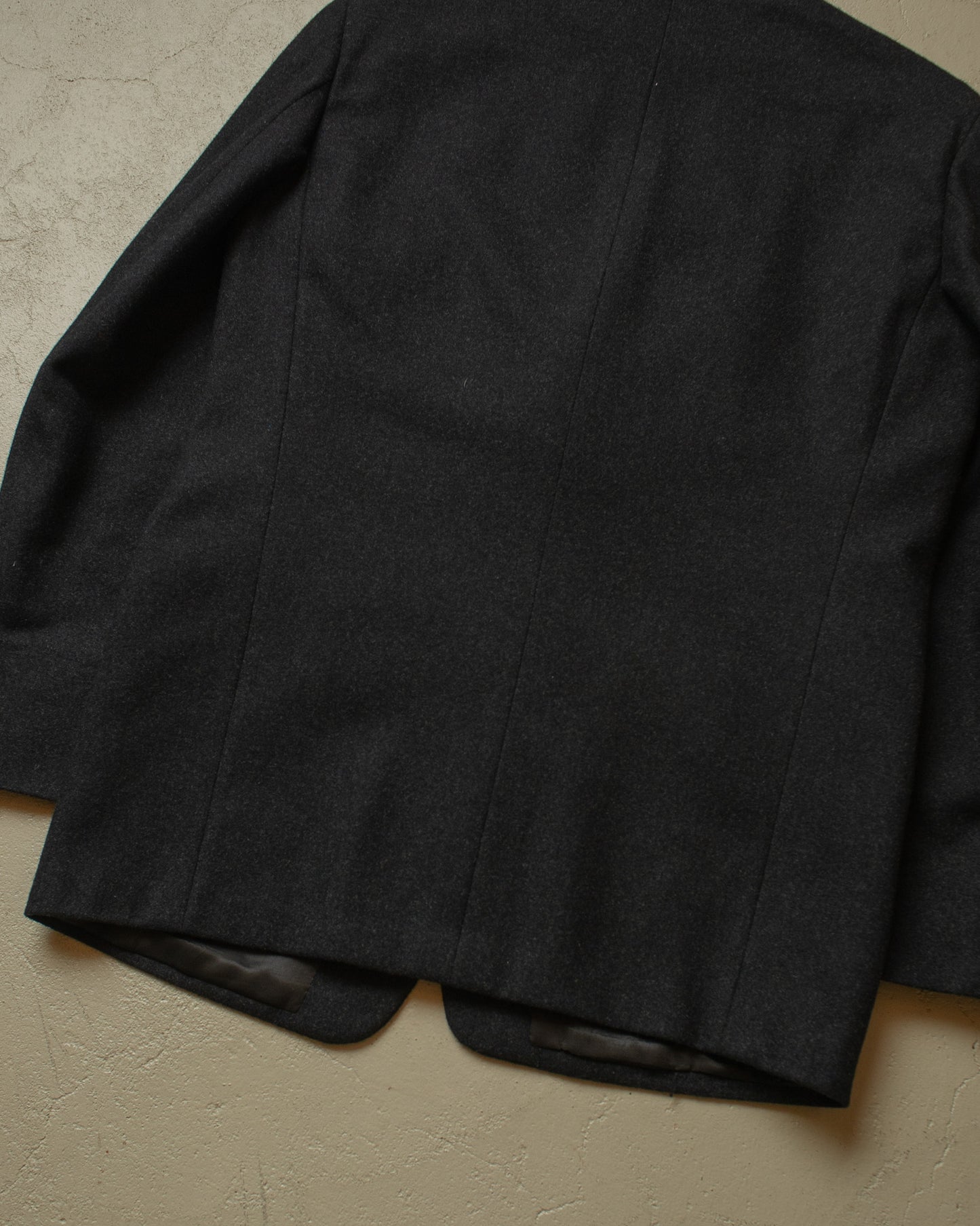 1940s German Peak Lapel Wool Suit Jacket black - L