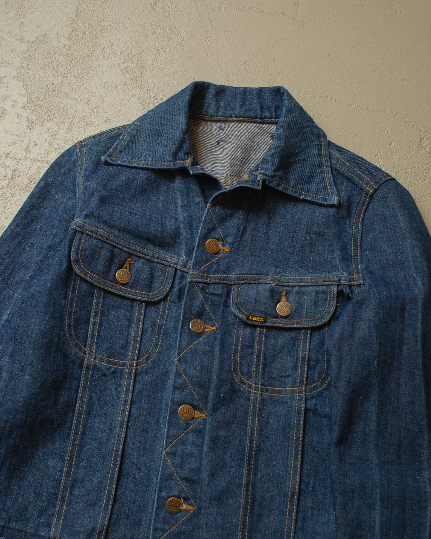 1980s chopped Lee Denim Jacket navyblue - S