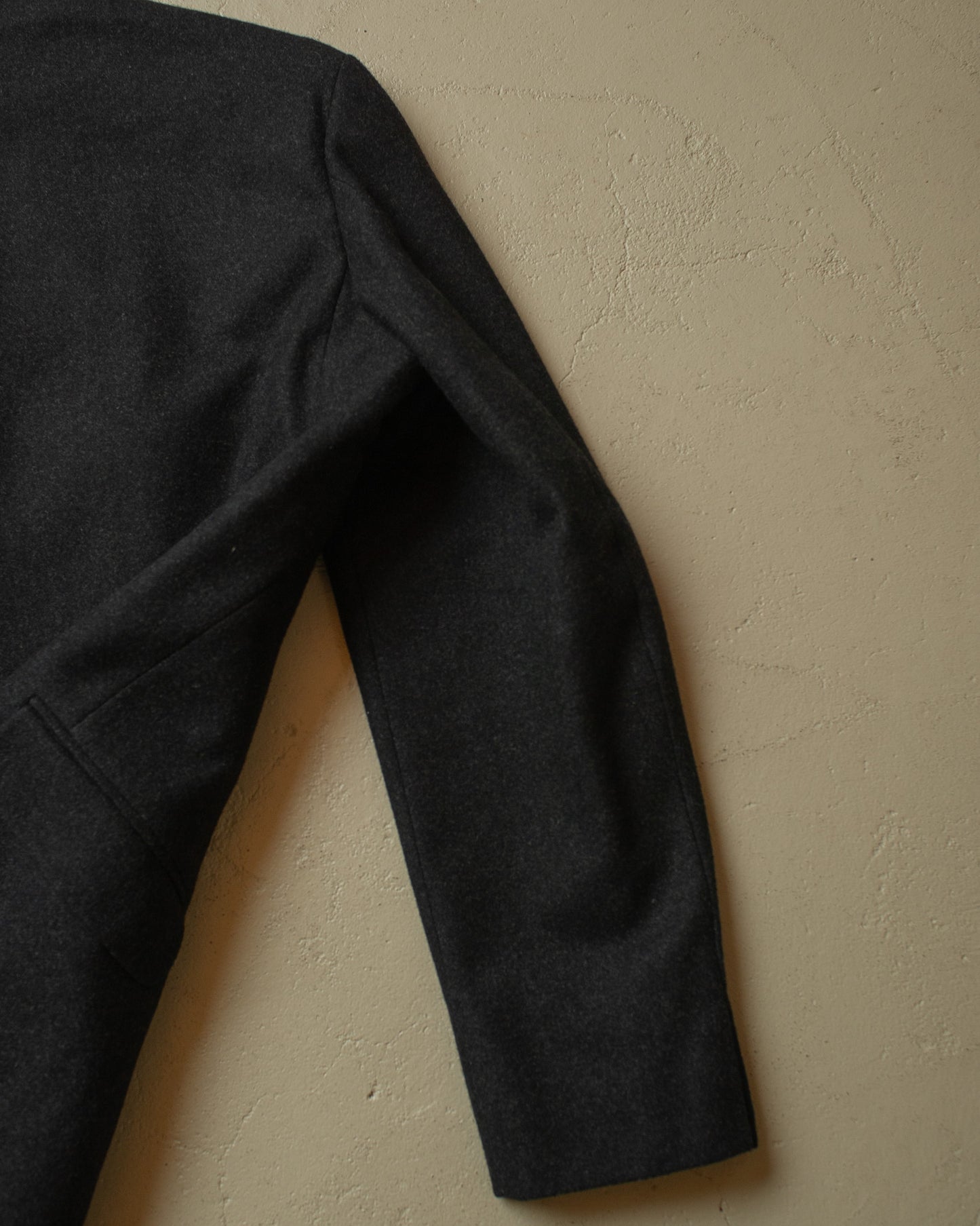 1940s German Peak Lapel Wool Suit Jacket black - L