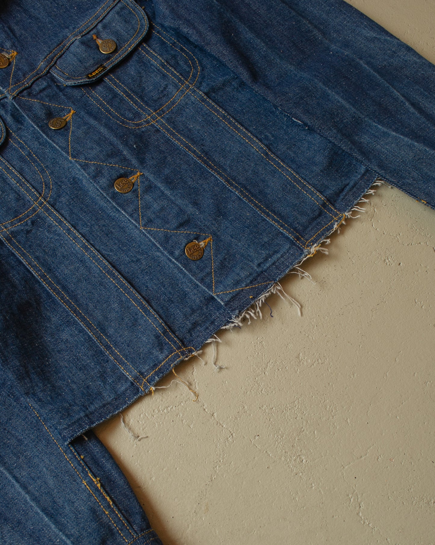 1980s chopped Lee Denim Jacket navyblue - S