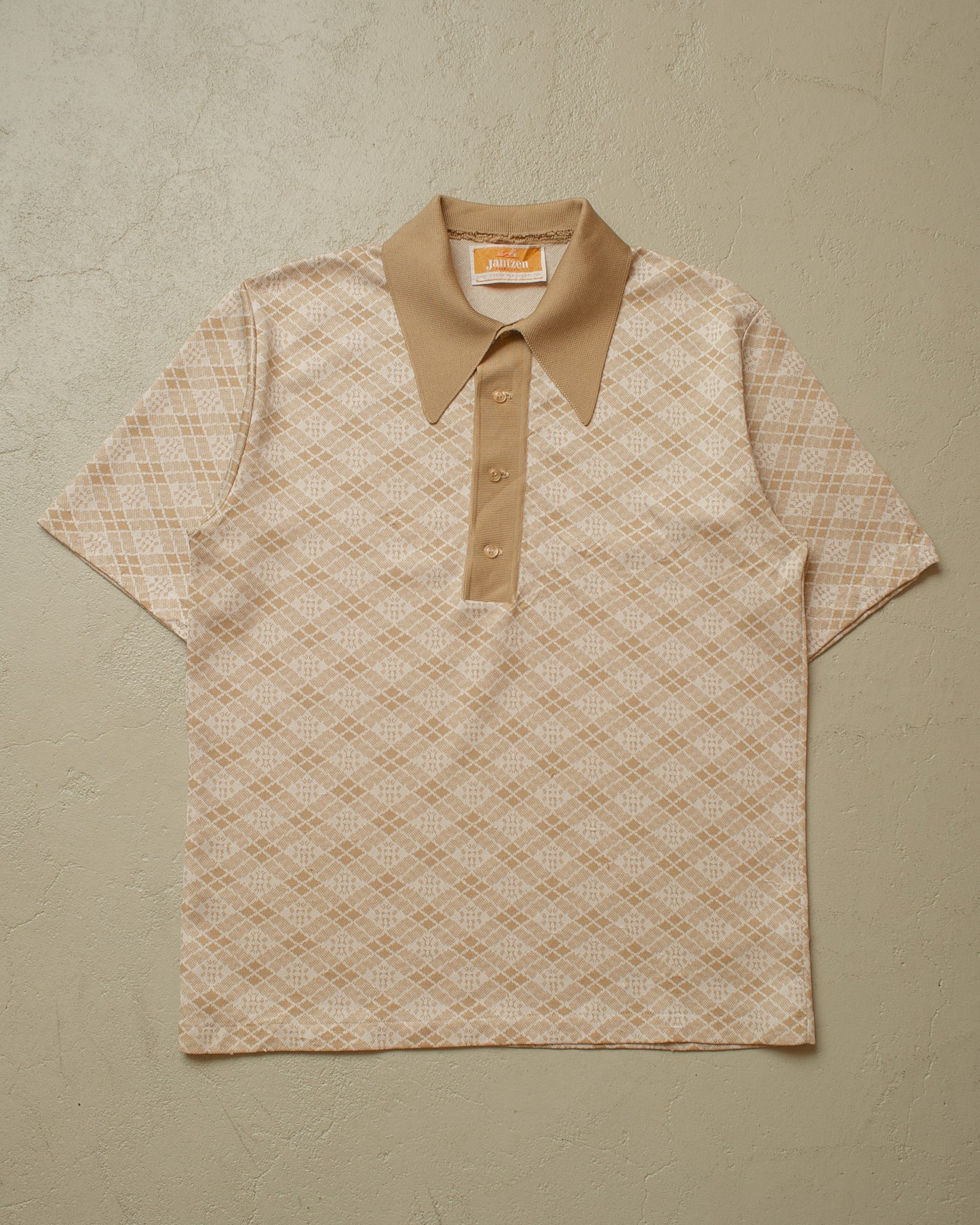 1960s/70s Jantzen Polo Shirt beige - M/L
