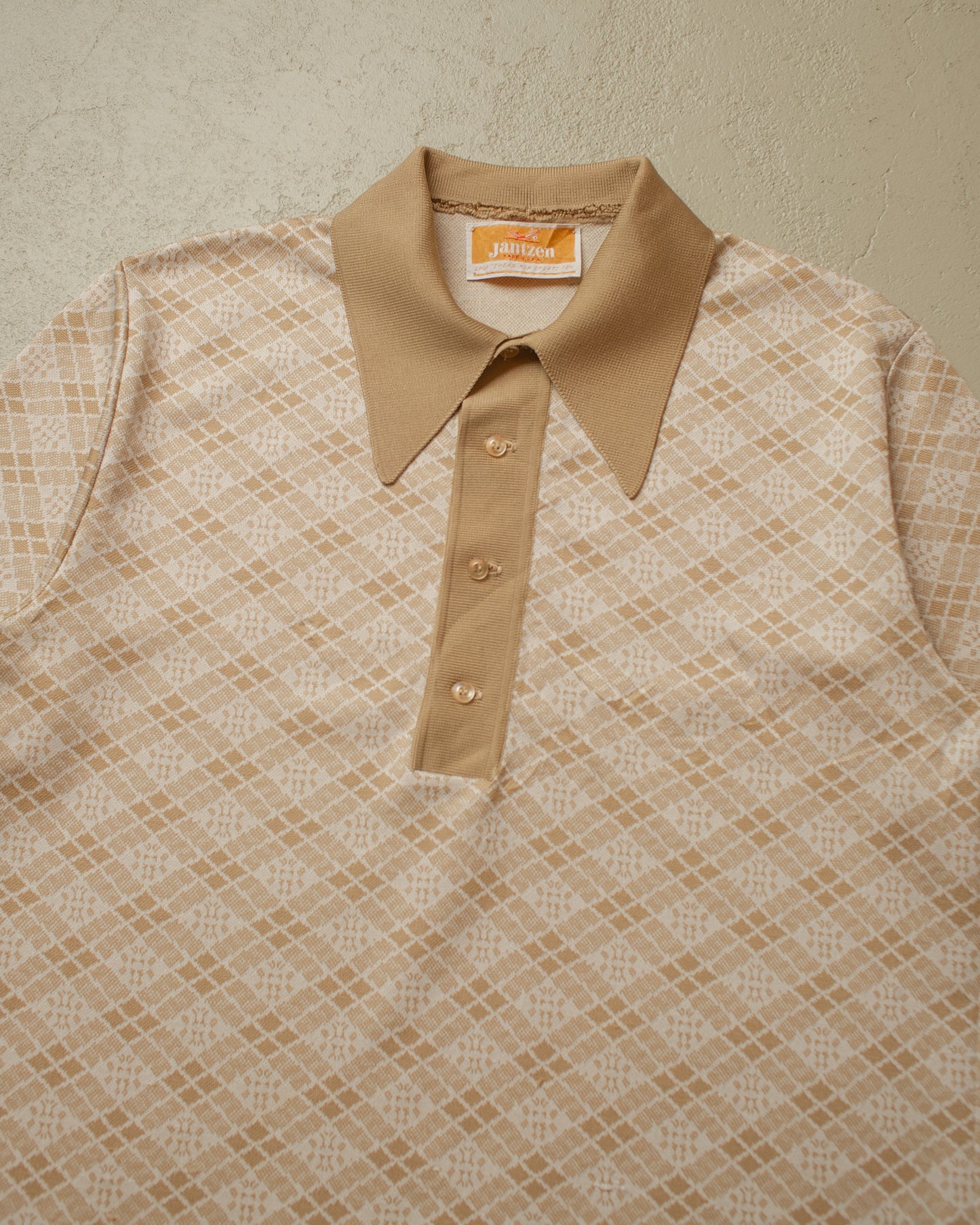 1960s/70s Jantzen Polo Shirt beige - M/L