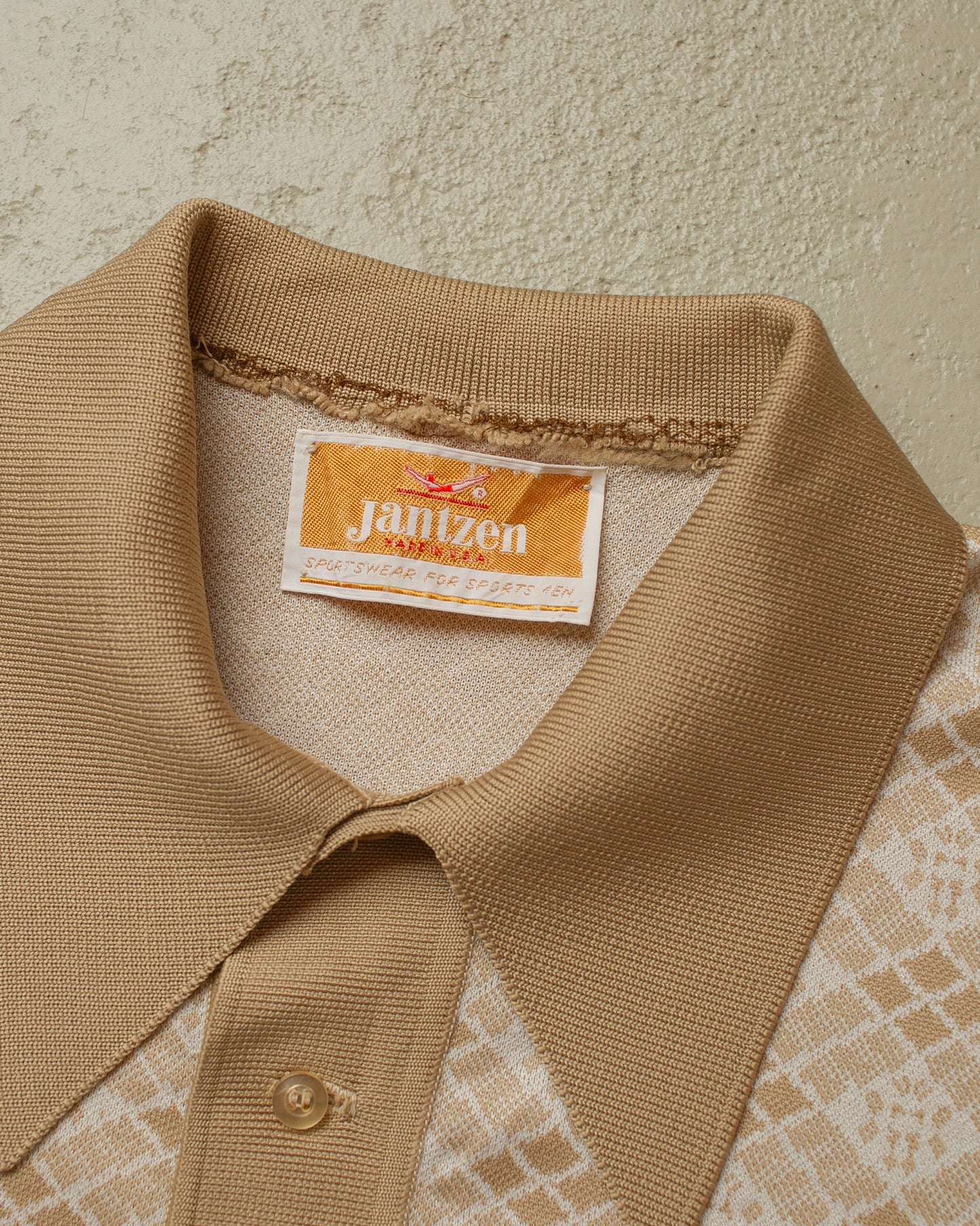 1960s/70s Jantzen Polo Shirt beige - M/L