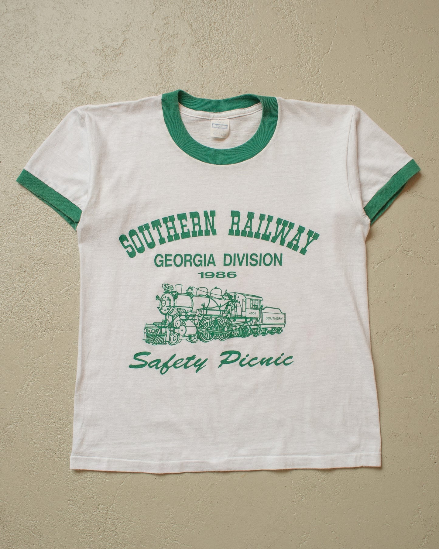 1970s/80s Southern Railway Ringer T-shirt white - XS/S